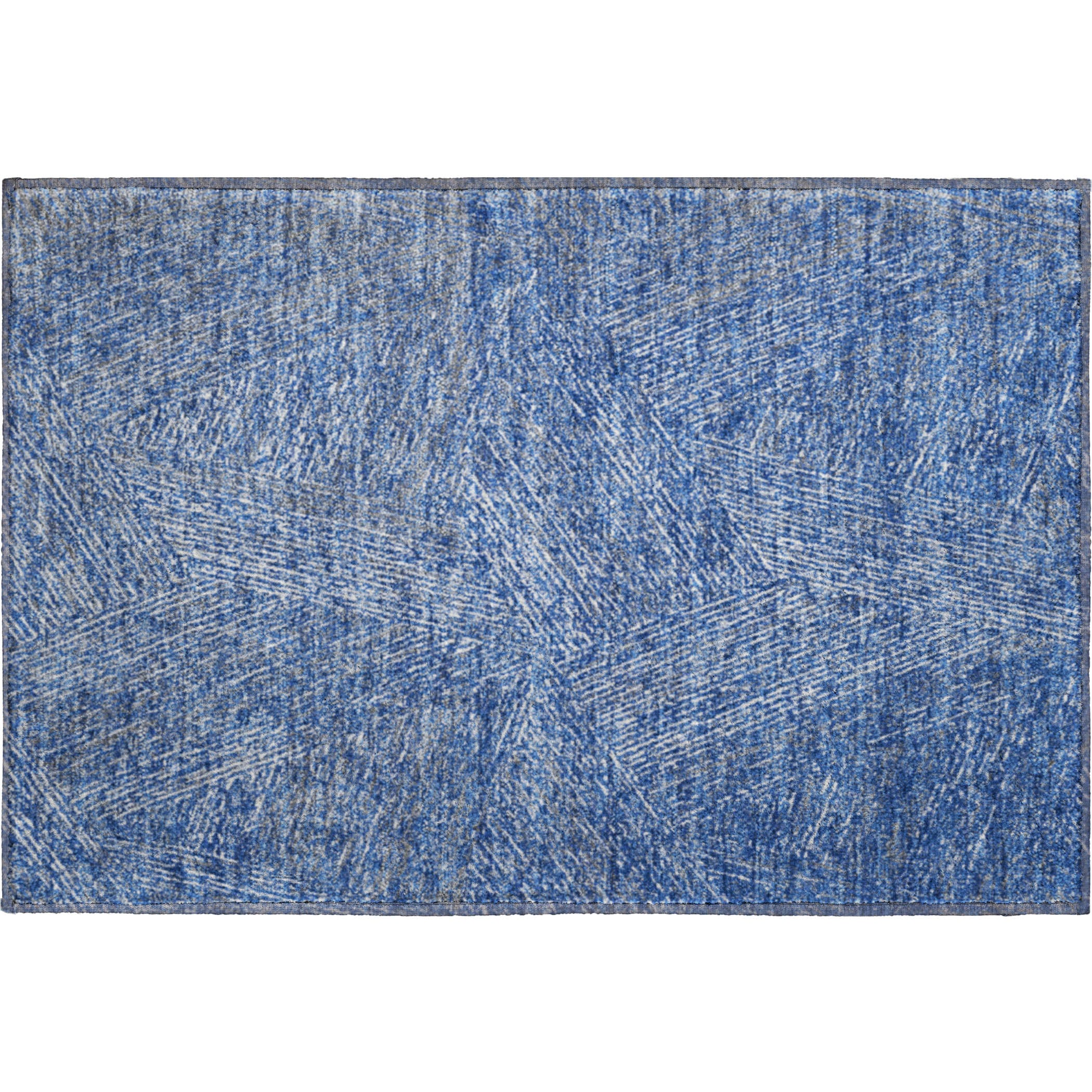 Lisbon Machine Washable Transitional Navy Blue Rug 1'8" x 2'6" #shape_Rectangle