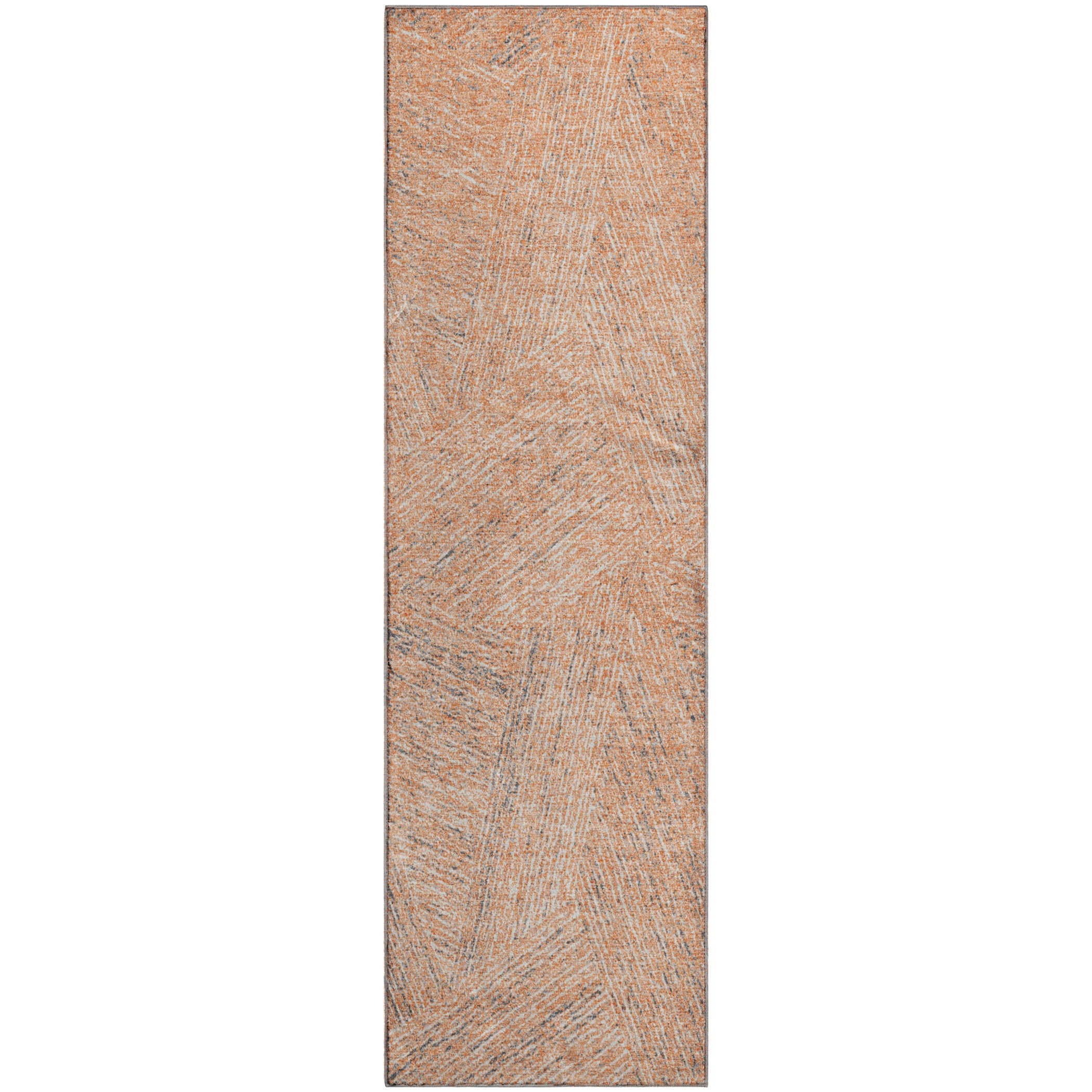 Lisbon Machine Washable Transitional Peach Orange Rug 2'3" x 7'6" #shape_Runner