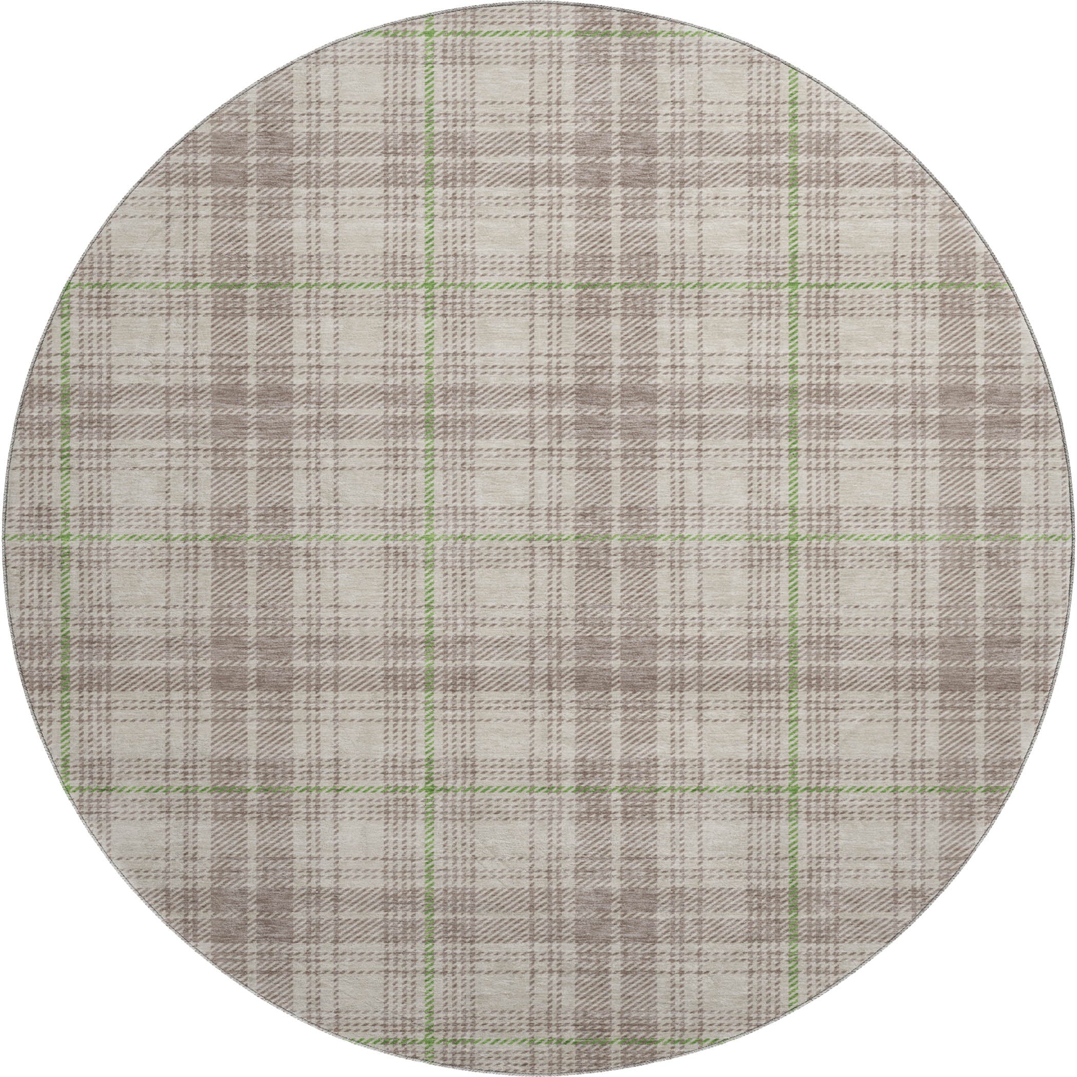 Budapest Machine Washable Transitional Beige Brown Rug 8' x 8' #shape_Round