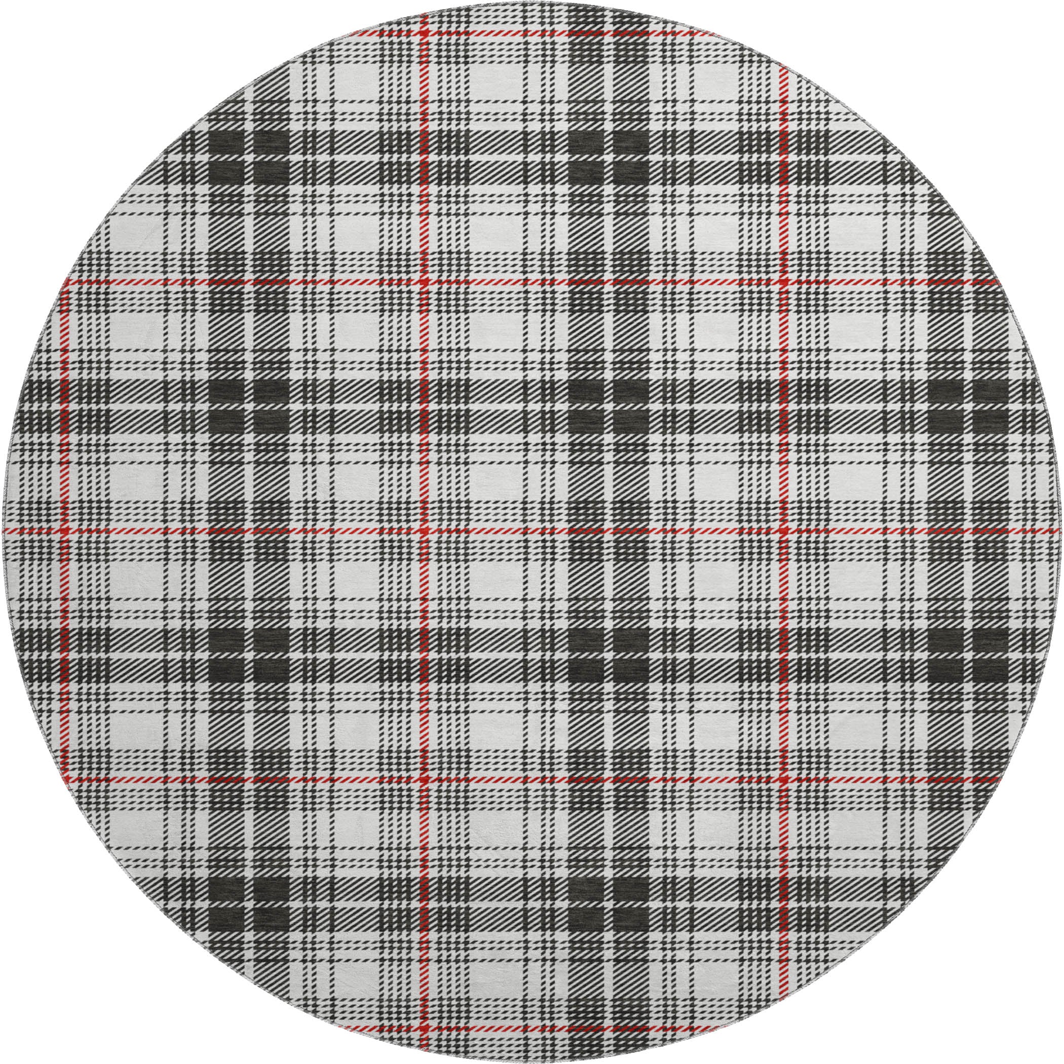Budapest Machine Washable Transitional Black Rug 8' x 8' #shape_Round