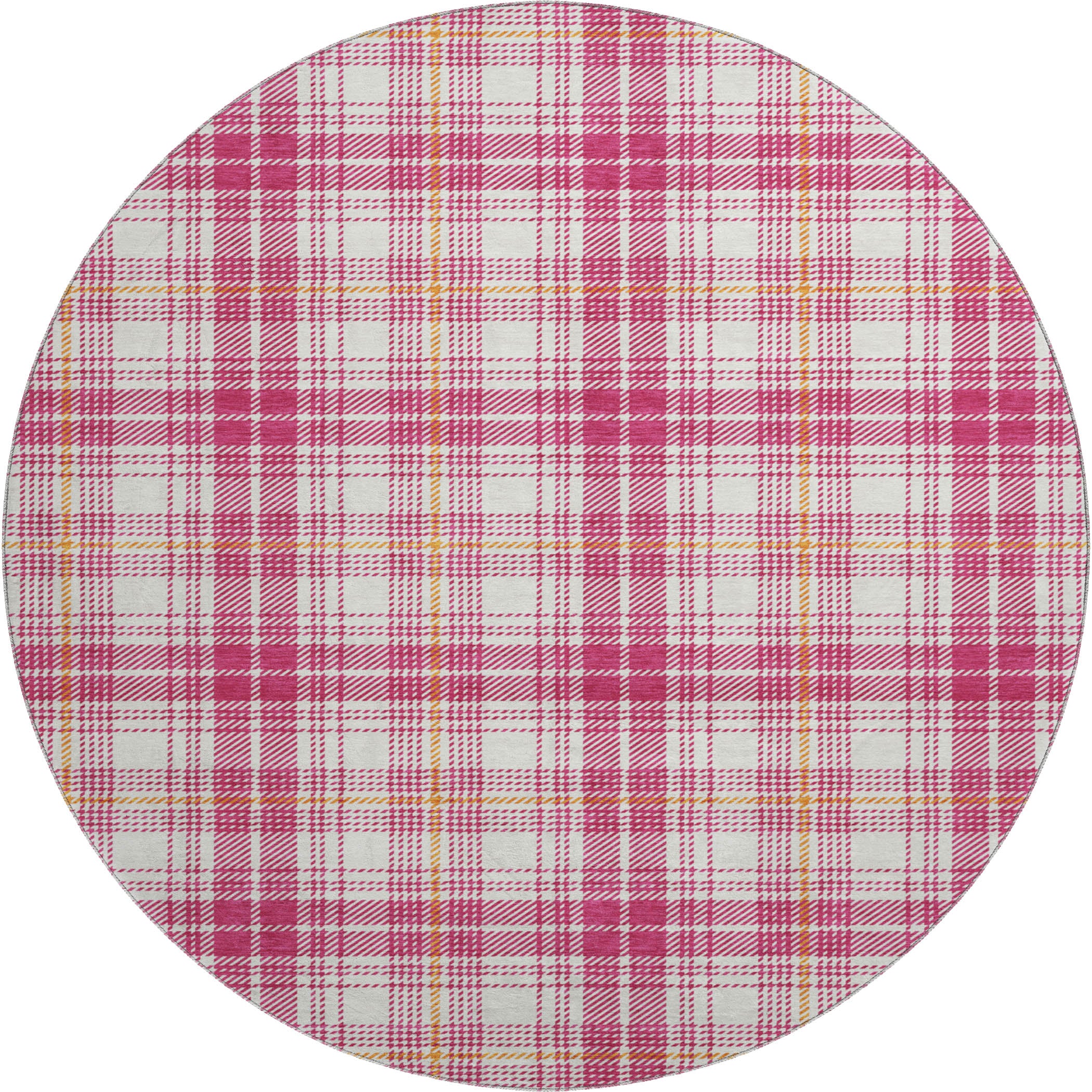 Budapest Machine Washable Transitional Blush Pink Rug 8' x 8' #shape_Round