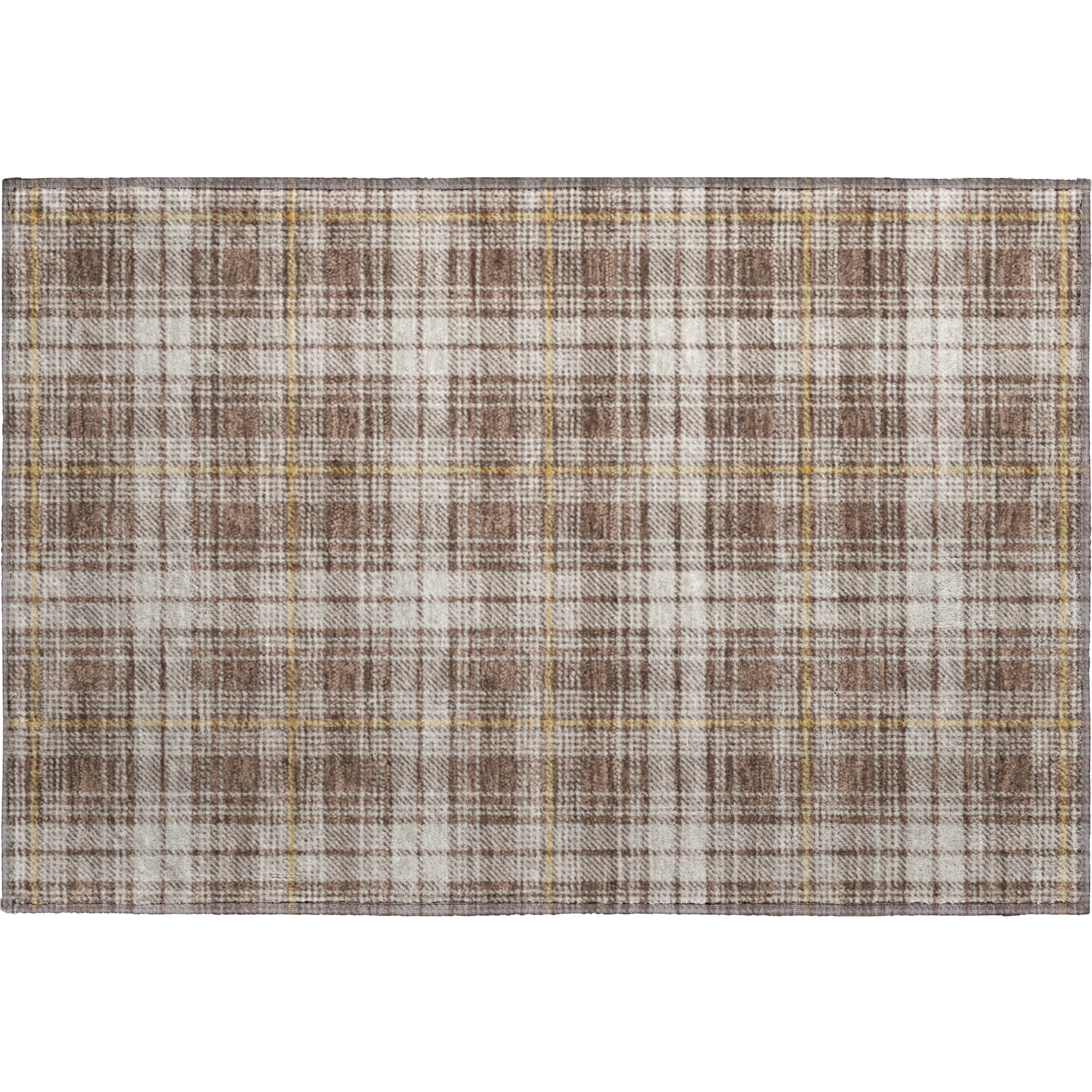 Budapest Machine Washable Transitional Brown Rug 1'8" x 2'6" #shape_Rectangle