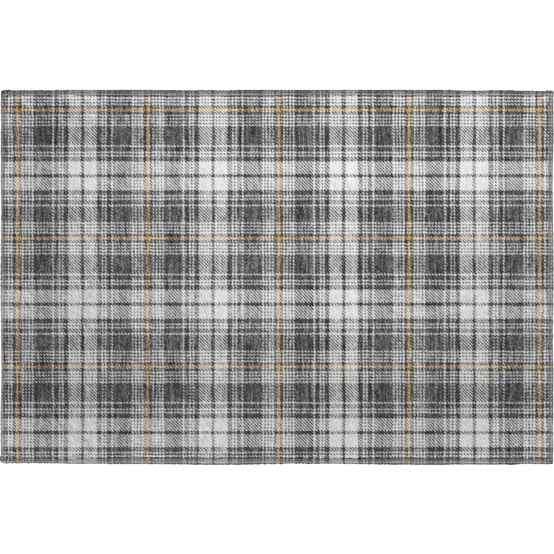 Budapest Machine Washable Transitional Charcoal Gray Rug 1'8" x 2'6" #shape_Rectangle