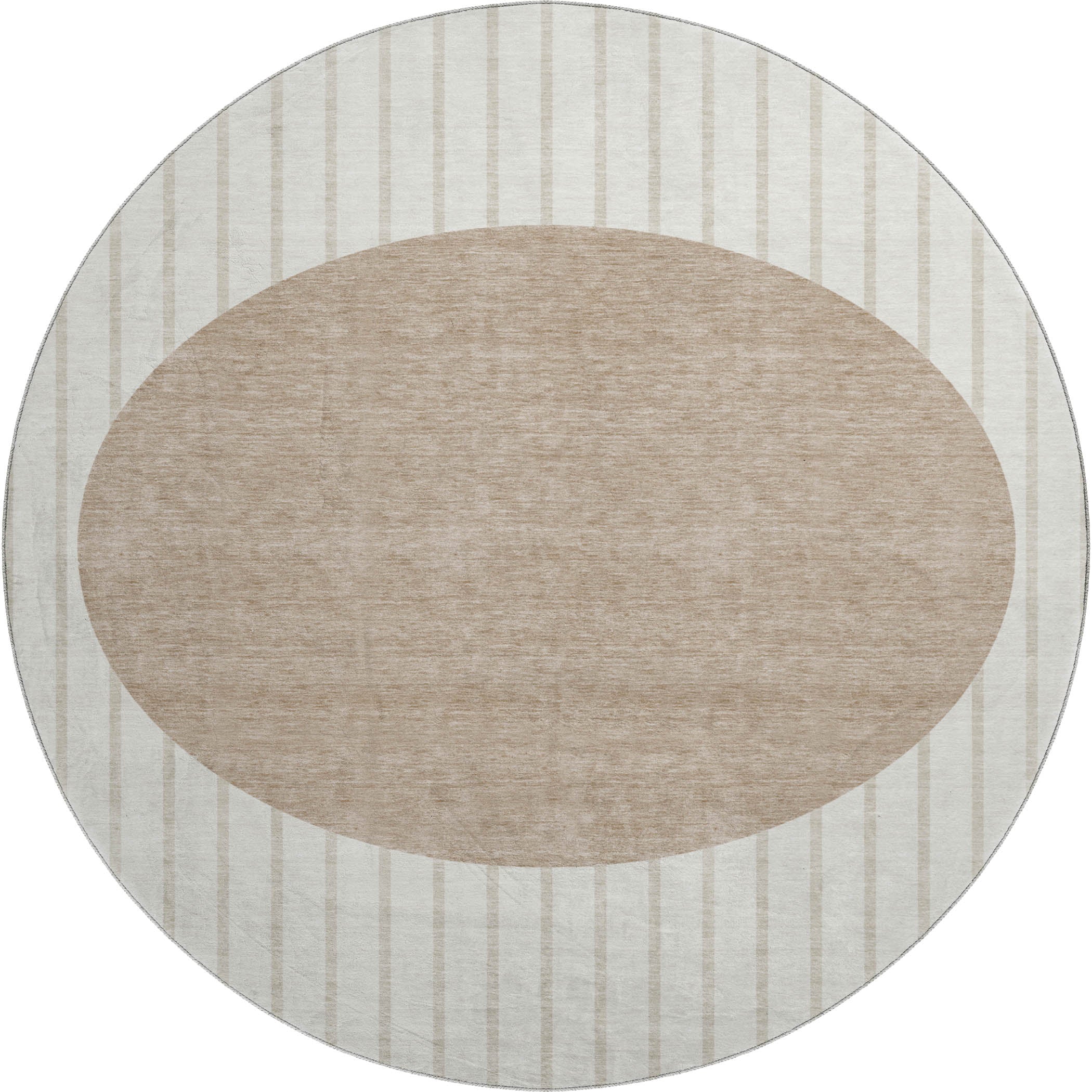 Sintra Machine Washable Transitional Ivory Rug 8' x 8' #shape_Round