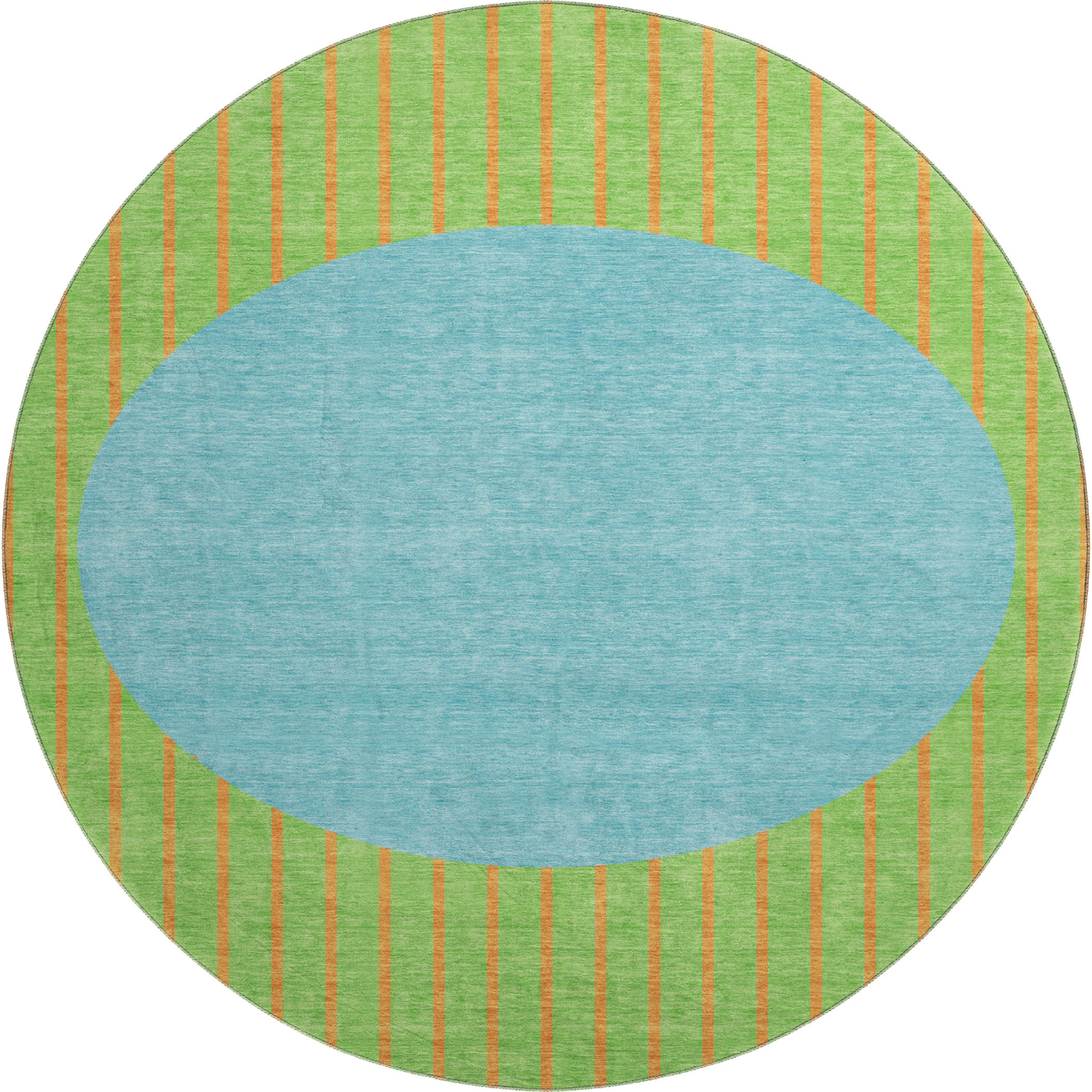 Sintra Machine Washable Transitional Lime Green Rug 8' x 8' #shape_Round