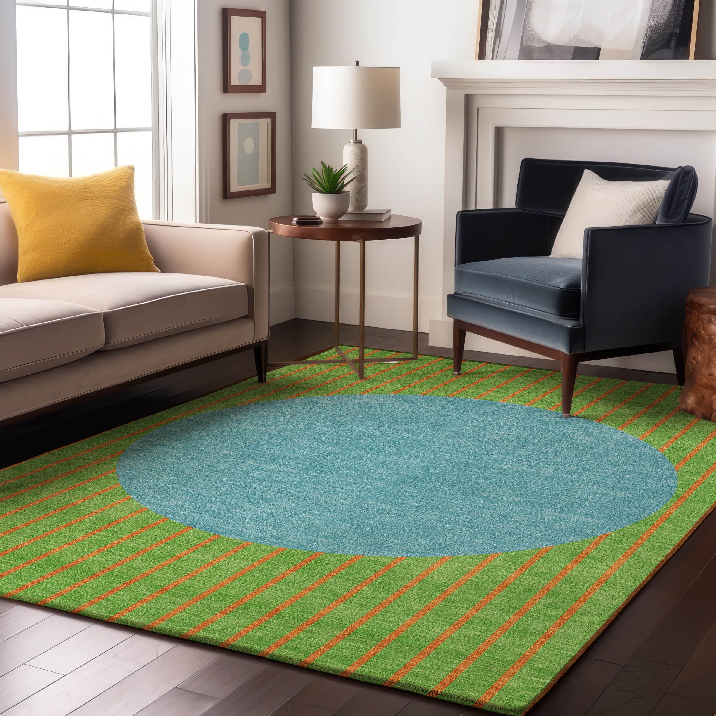 Sintra Machine Washable Transitional Lime Green Rug 2'6" x 3'10" #shape_Rectangle