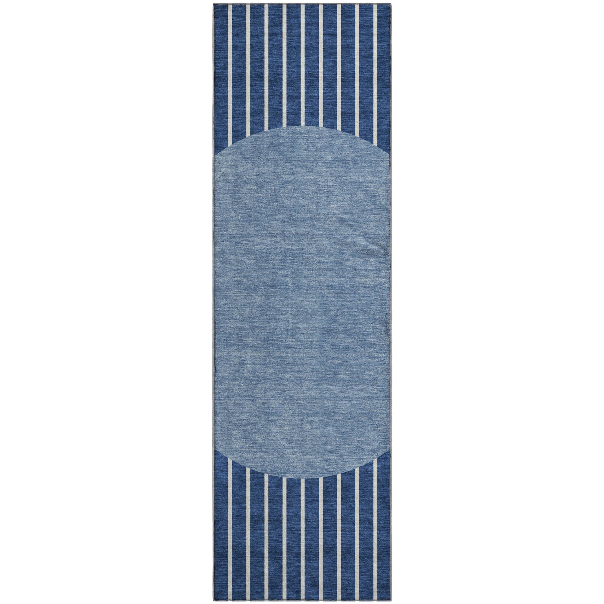 Sintra Machine Washable Transitional Navy Blue Rug 2'3" x 7'6" #shape_Runner