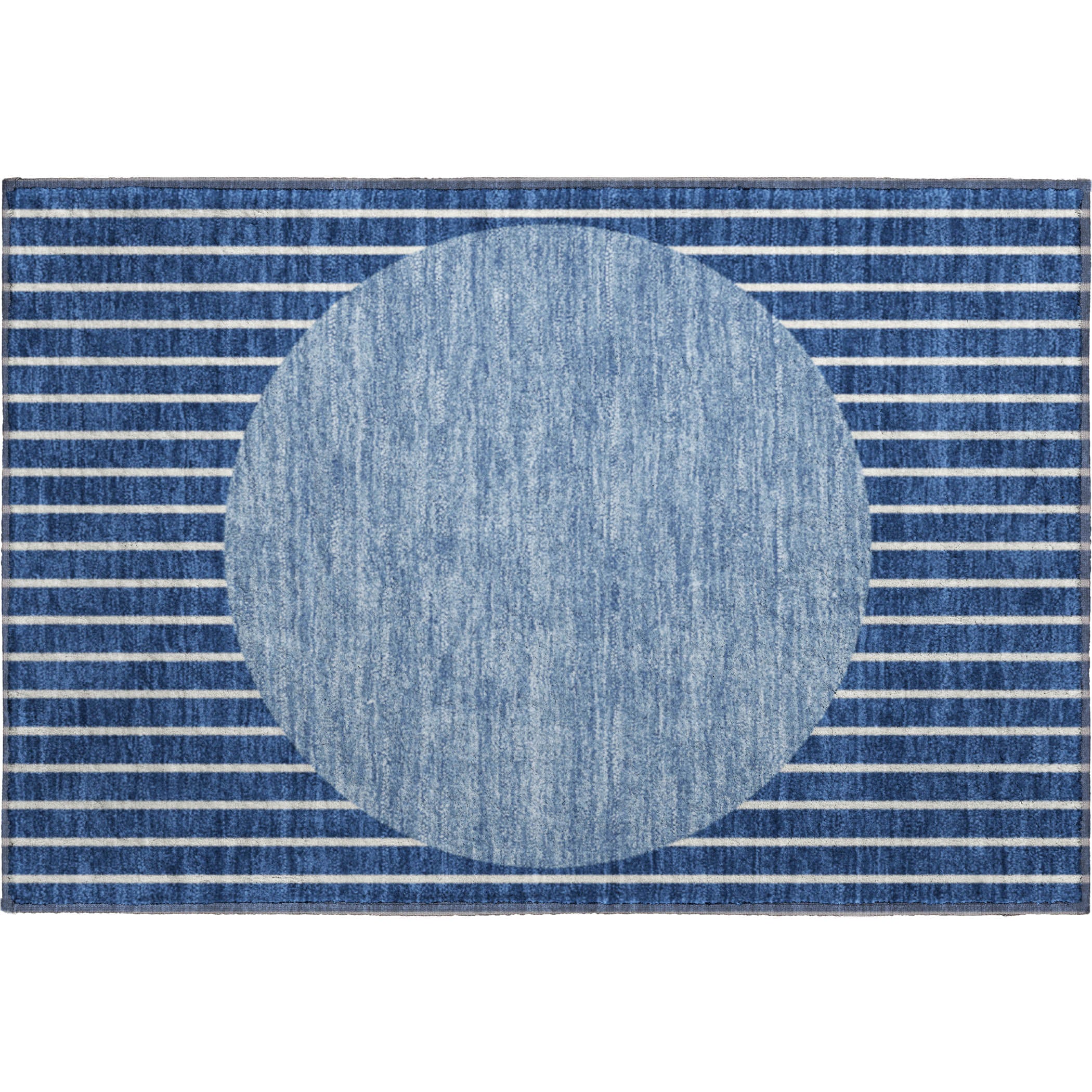 Sintra Machine Washable Transitional Navy Blue Rug 1'8" x 2'6" #shape_Rectangle