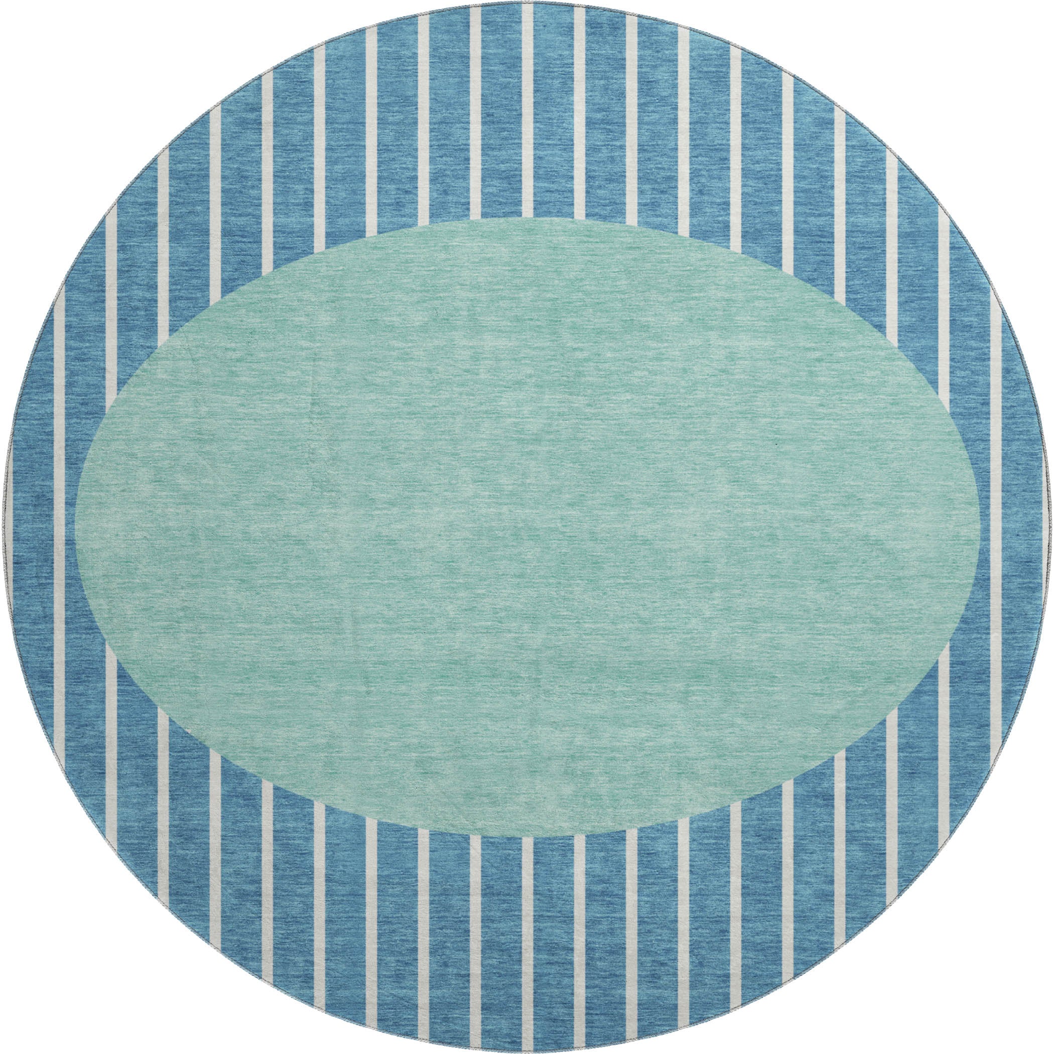 Sintra Machine Washable Transitional Teal Rug 8' x 8' #shape_Round
