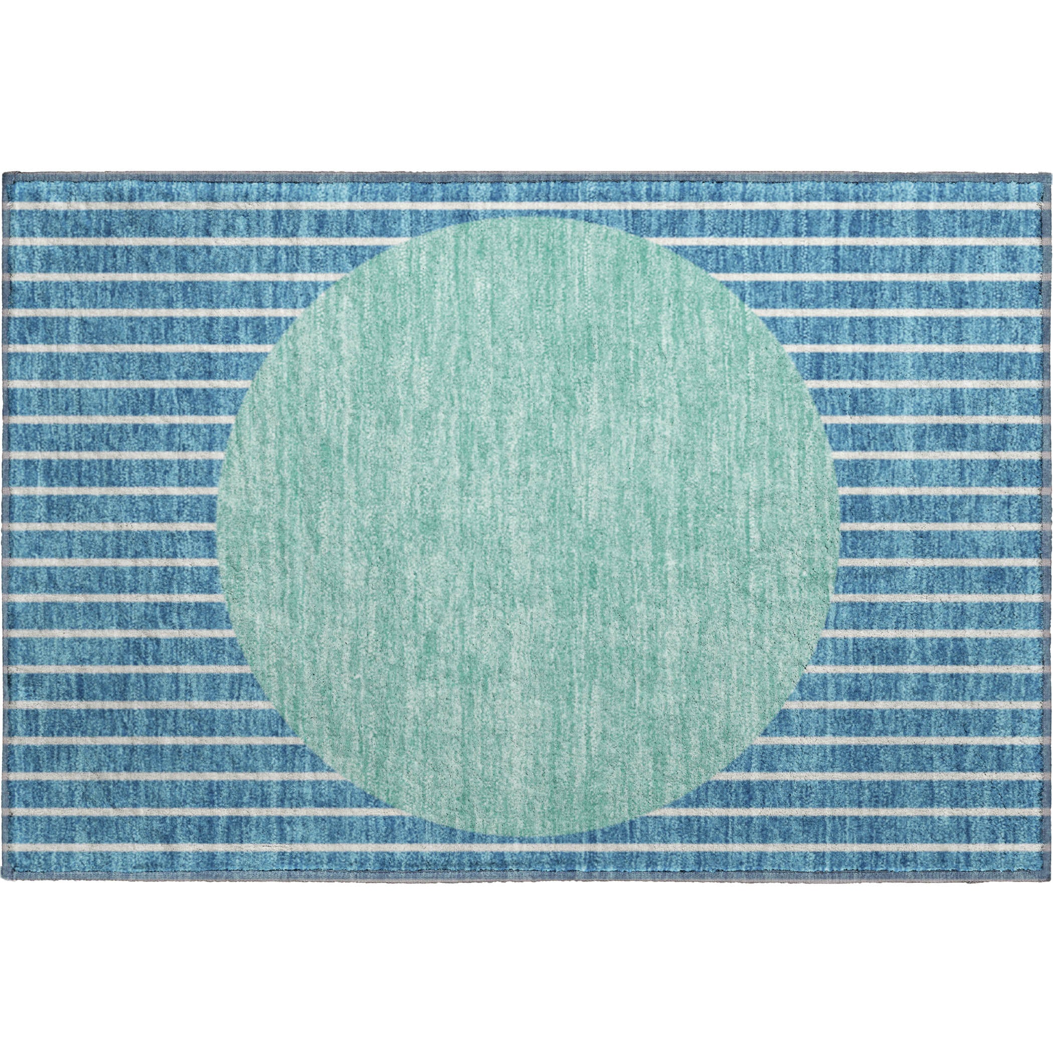Sintra Machine Washable Transitional Teal Rug 1'8" x 2'6" #shape_Rectangle