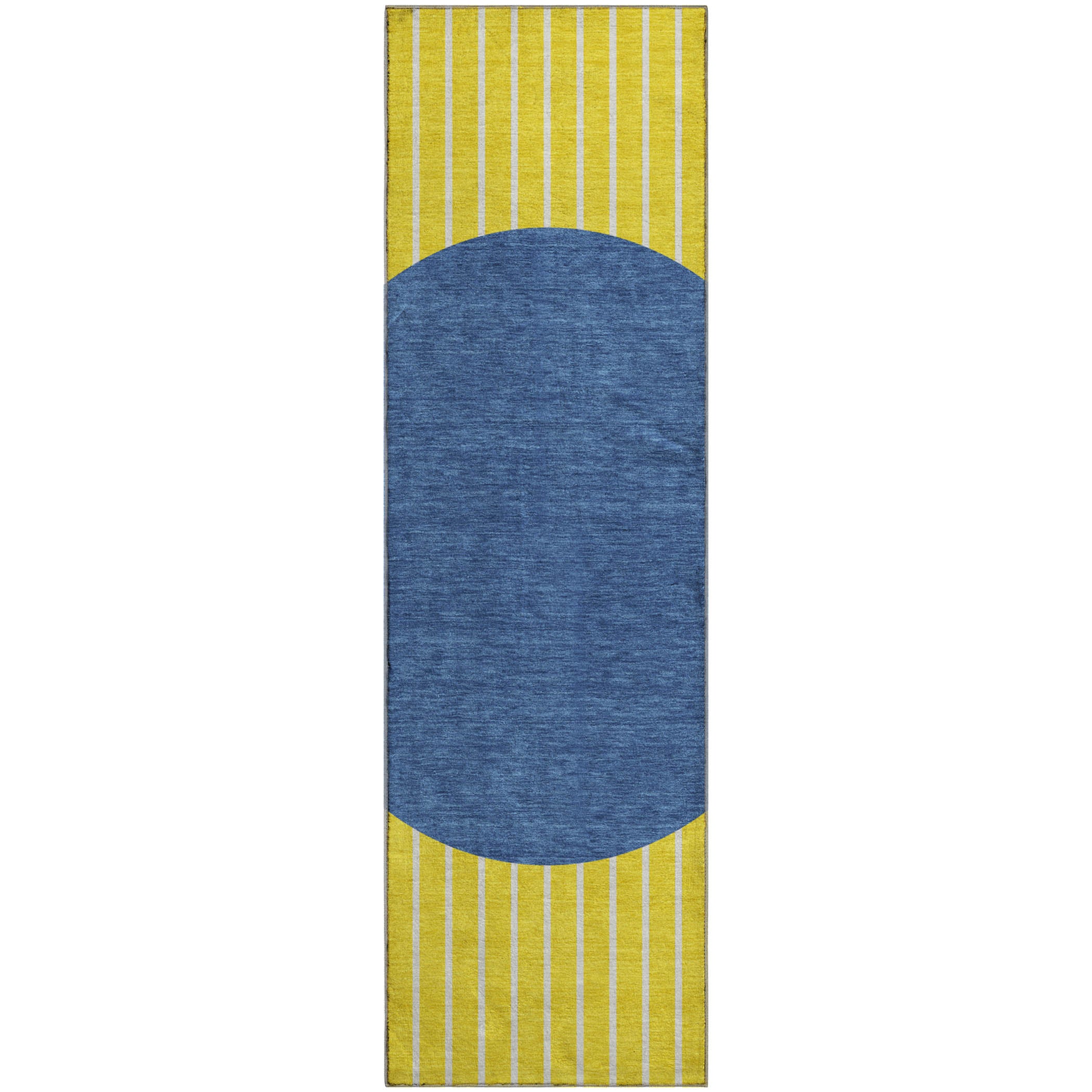 Sintra Machine Washable Transitional Yellow Gold Rug 2'3" x 7'6" #shape_Runner