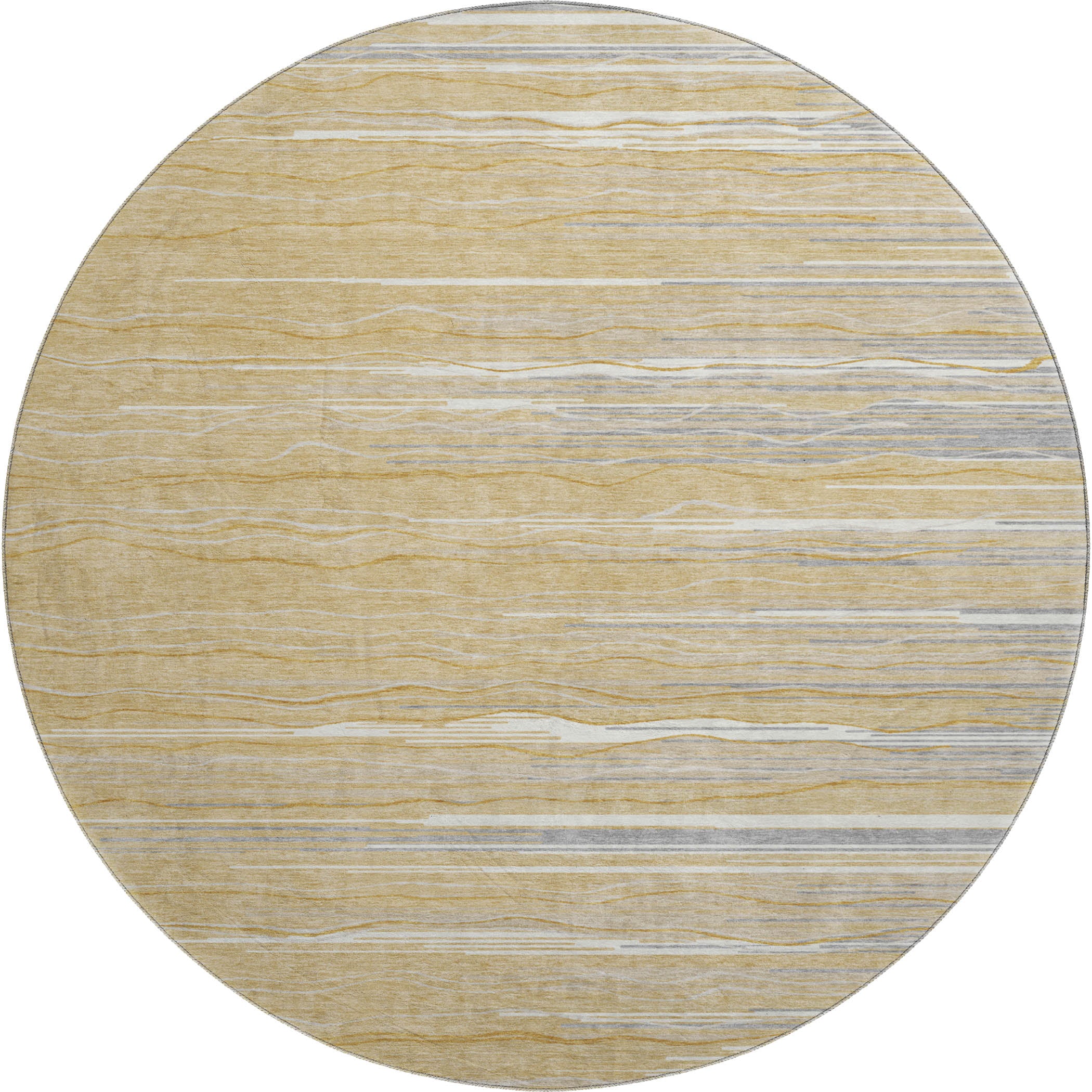 Jaipur Machine Washable Transitional Gold Rug 8' x 8' #shape_Round