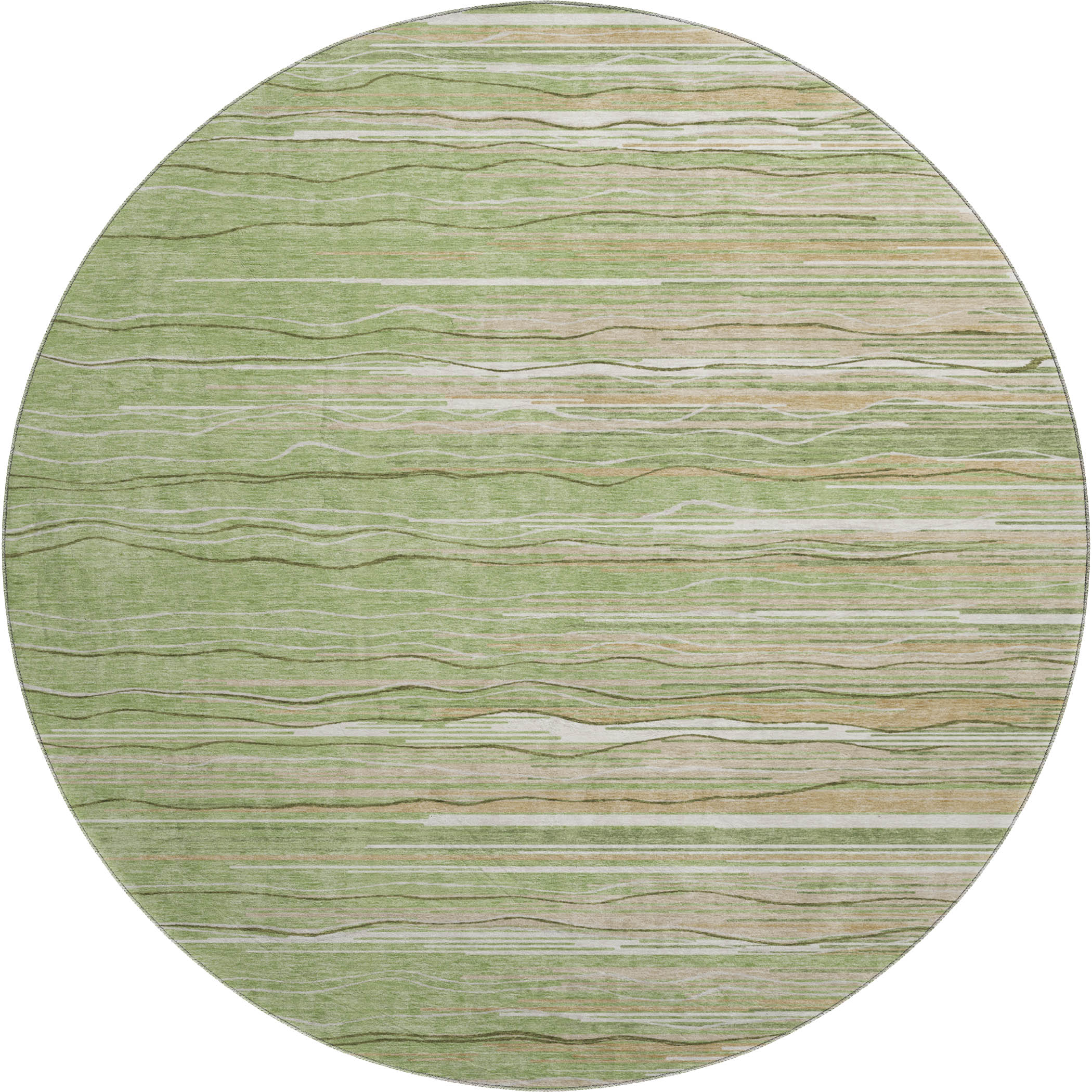 Jaipur Machine Washable Transitional Green Rug 8' x 8' #shape_Round