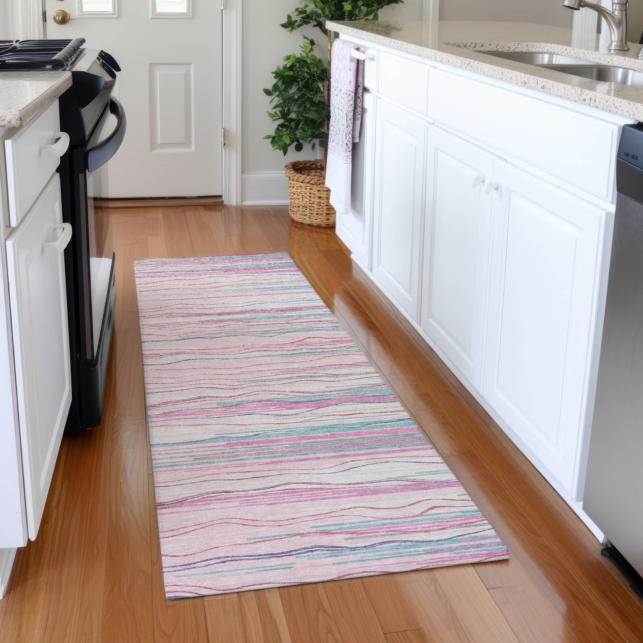 Jaipur Machine Washable Transitional Pink Rug 2'3" x 7'6" #shape_Runner