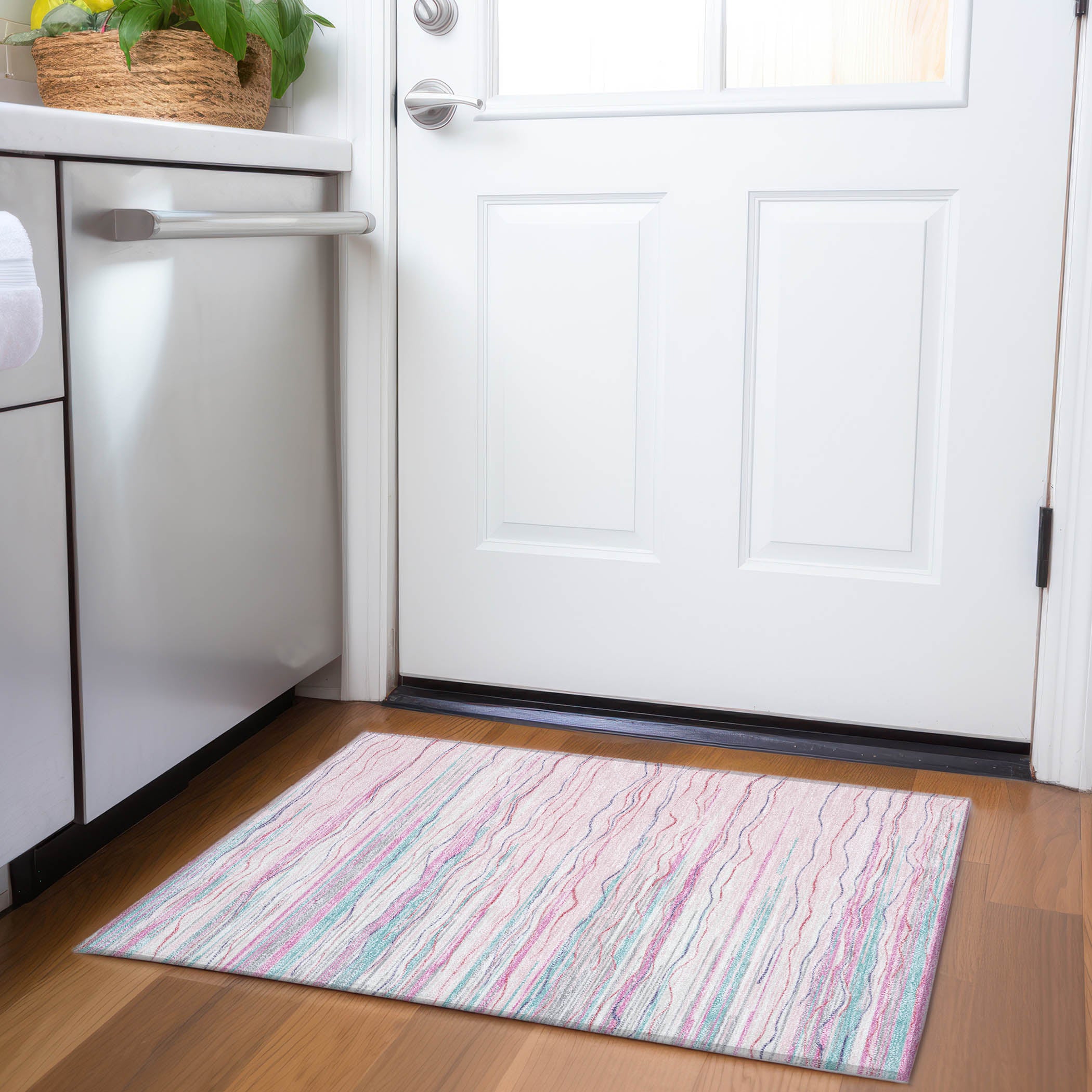 Jaipur Machine Washable Transitional Pink Rug 1'8" x 2'6" #shape_Rectangle