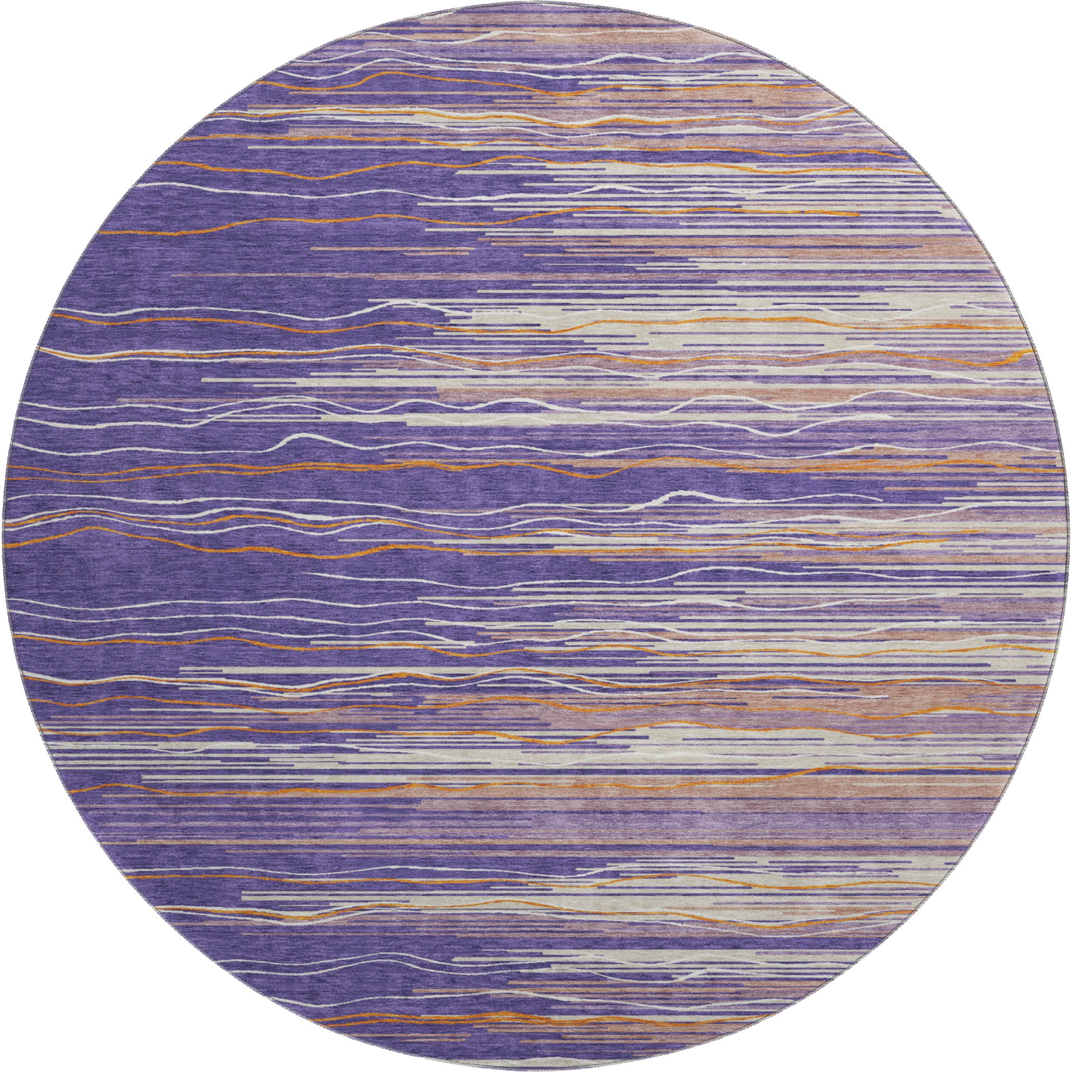 Jaipur Machine Washable Transitional Purple Rug 8' x 8' #shape_Round