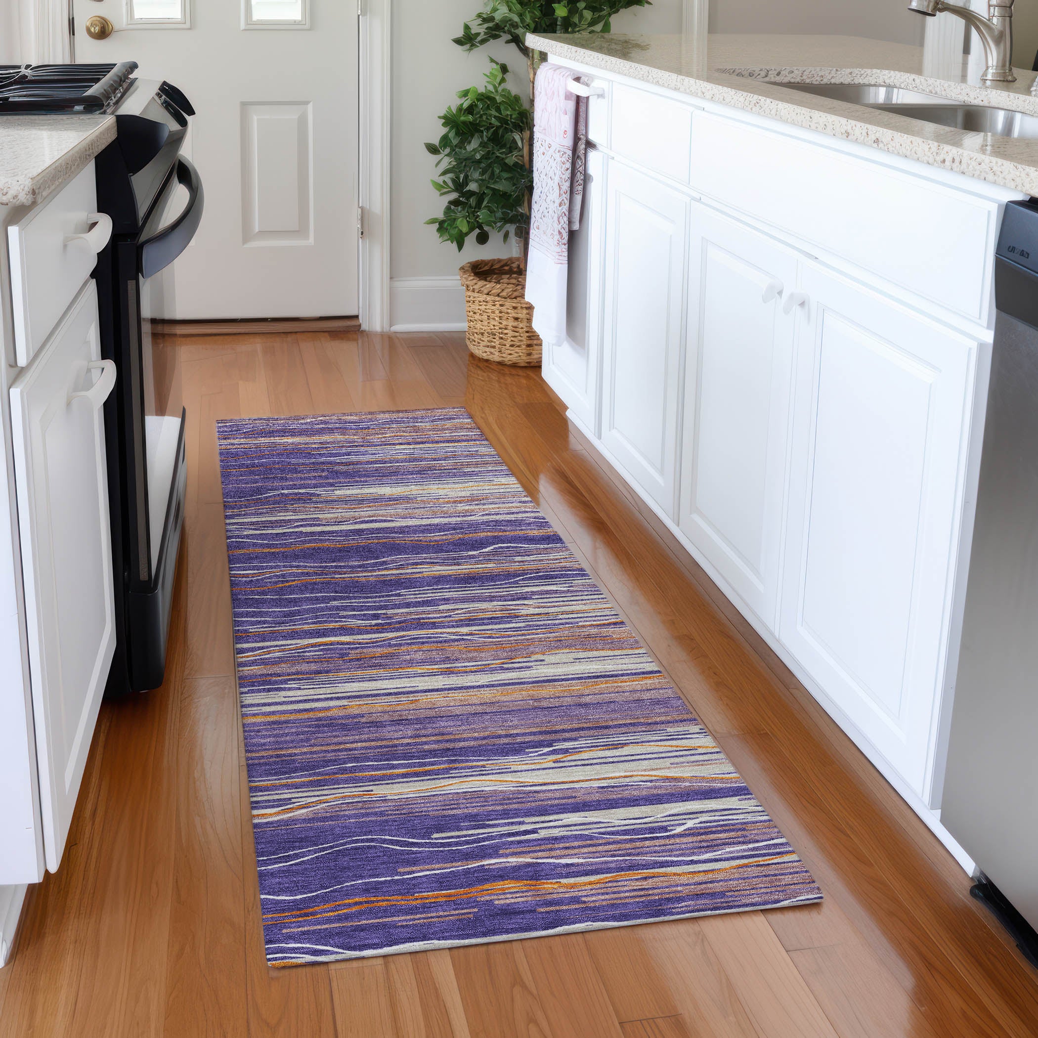 Jaipur Machine Washable Transitional Purple Rug 2'3" x 7'6" #shape_Runner
