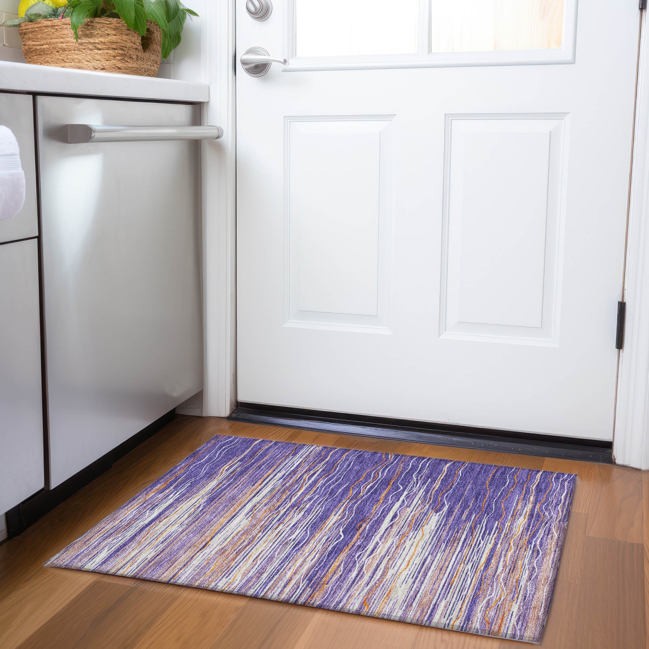 Jaipur Machine Washable Transitional Purple Rug 1'8" x 2'6" #shape_Rectangle