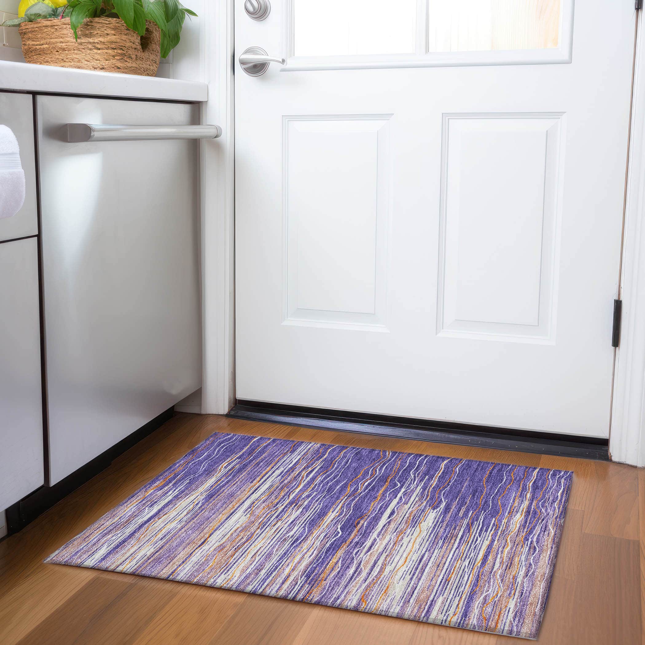 Jaipur Machine Washable Transitional Purple Rug 1'8" x 2'6" #shape_Rectangle