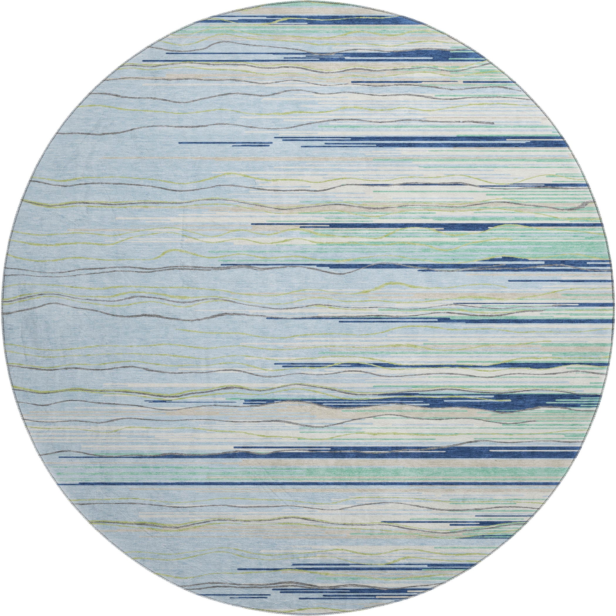 Jaipur Machine Washable Transitional Sky Blue Rug 8' x 8' #shape_Round