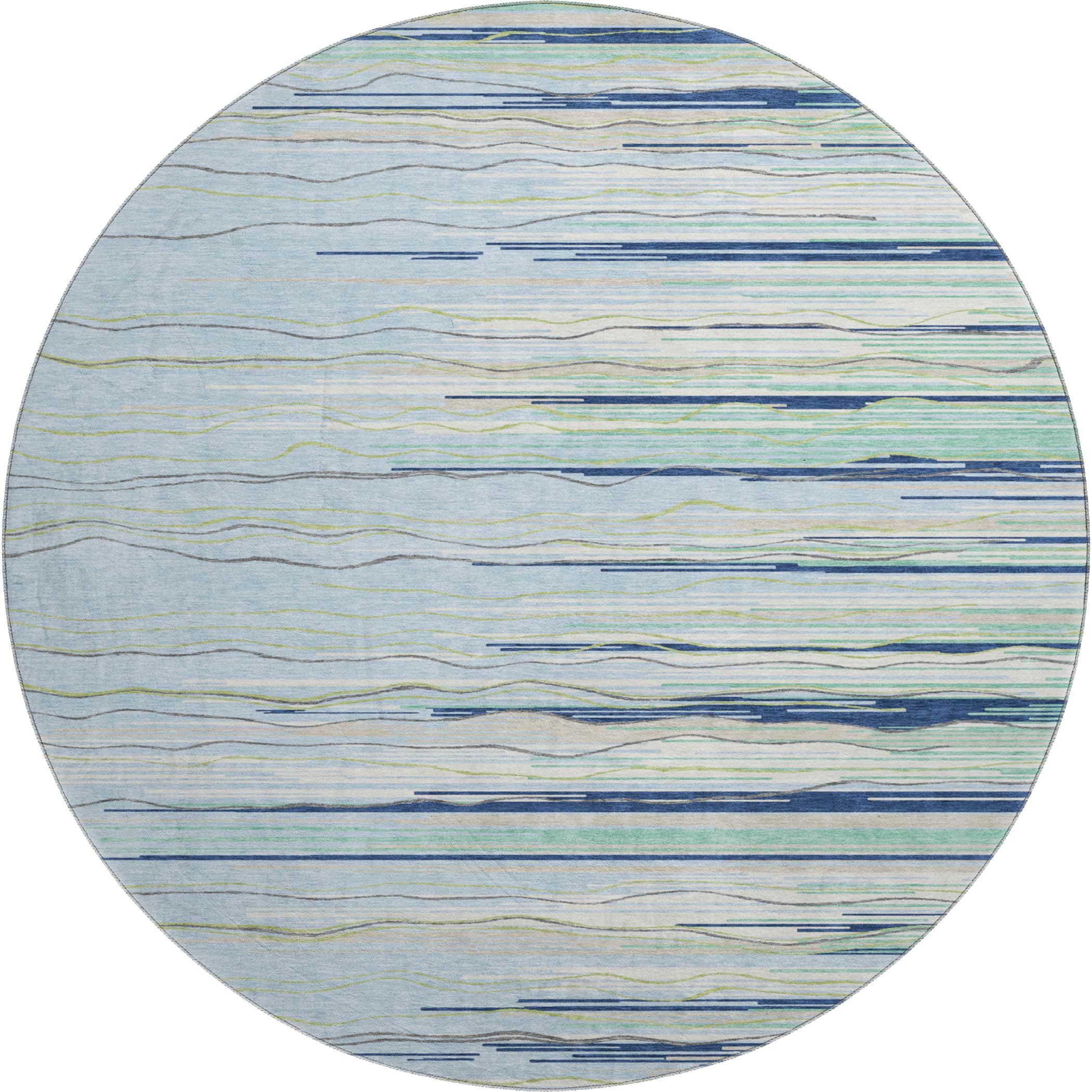 Jaipur Machine Washable Transitional Sky Blue Rug 8' x 8' #shape_Round