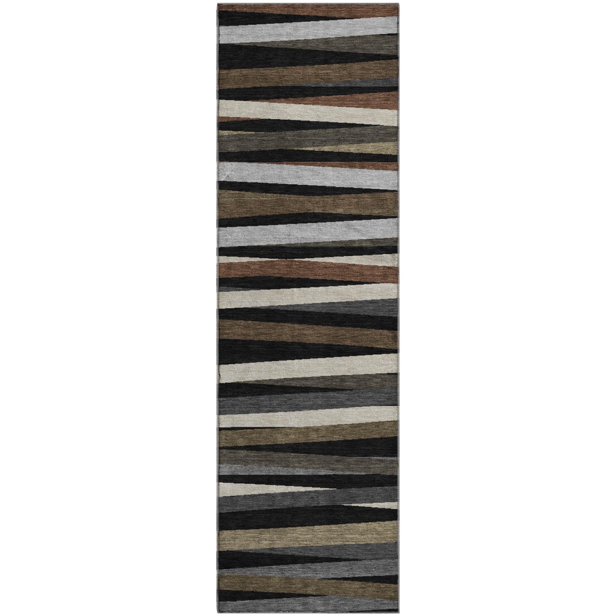 Tallinn Machine Washable Transitional Black Rug 2'3" x 7'6" #shape_Runner