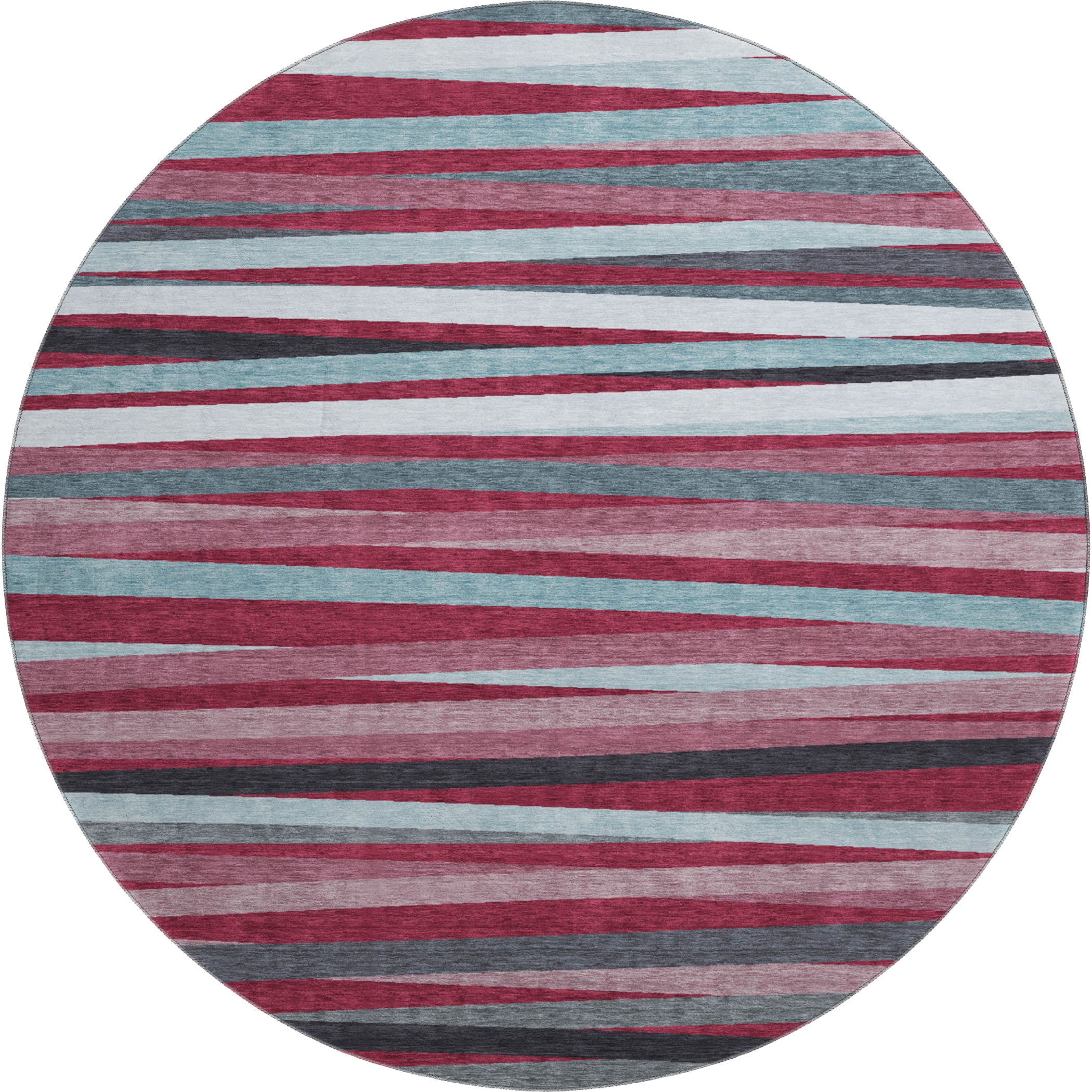 Tallinn Machine Washable Transitional Burgundy Red Rug 8' x 8' #shape_Round