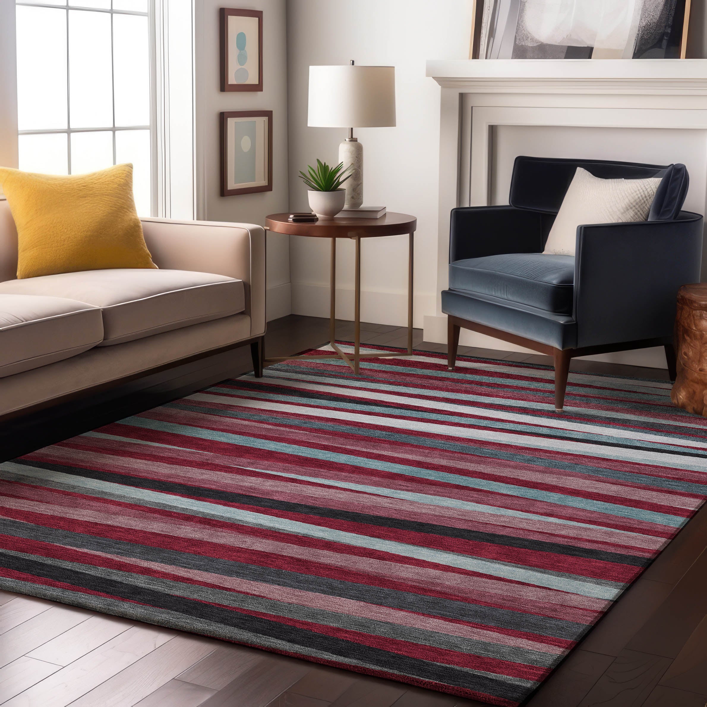 Tallinn Machine Washable Transitional Burgundy Red Rug 2'6" x 3'10" #shape_Rectangle
