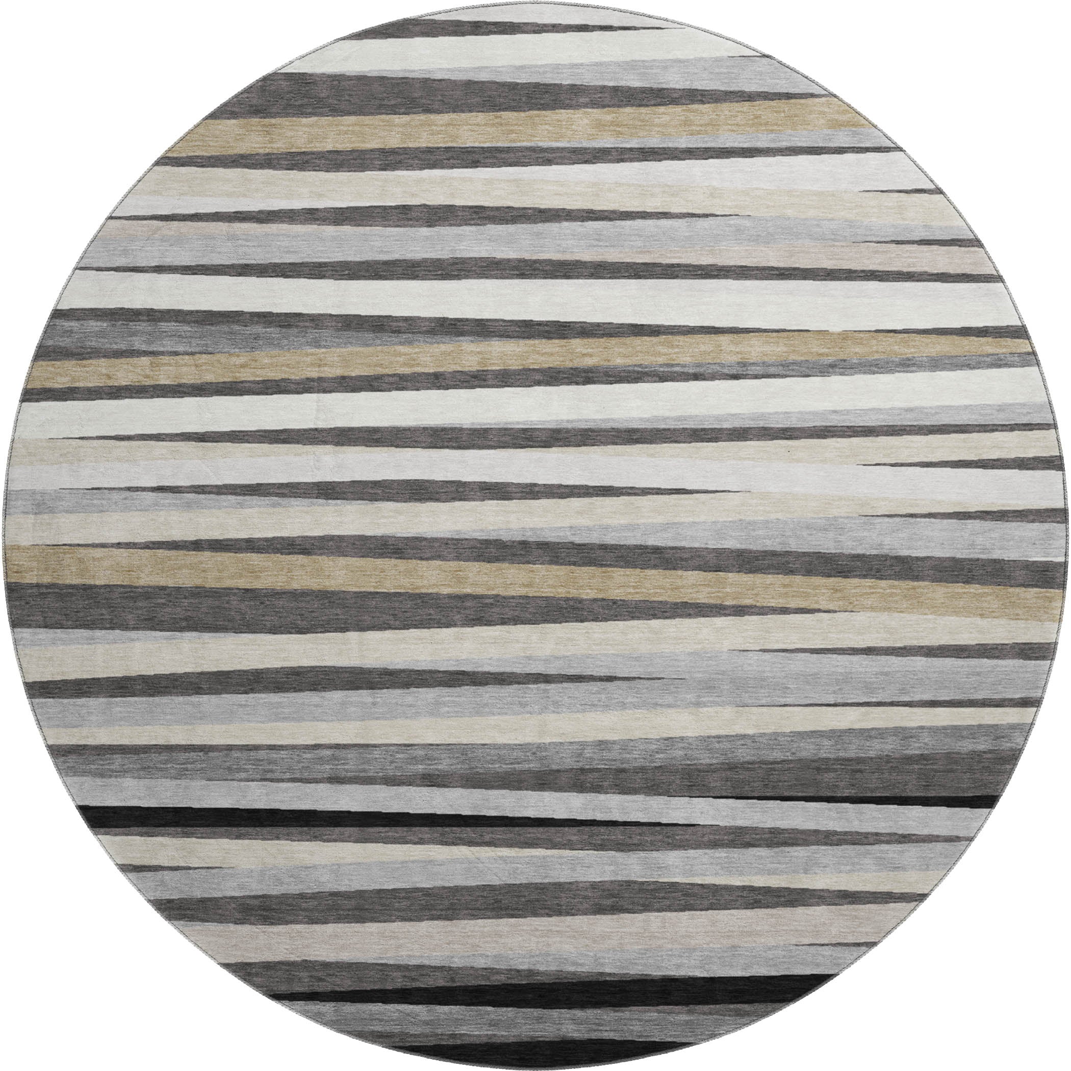 Tallinn Machine Washable Transitional Gray Rug 8' x 8' #shape_Round