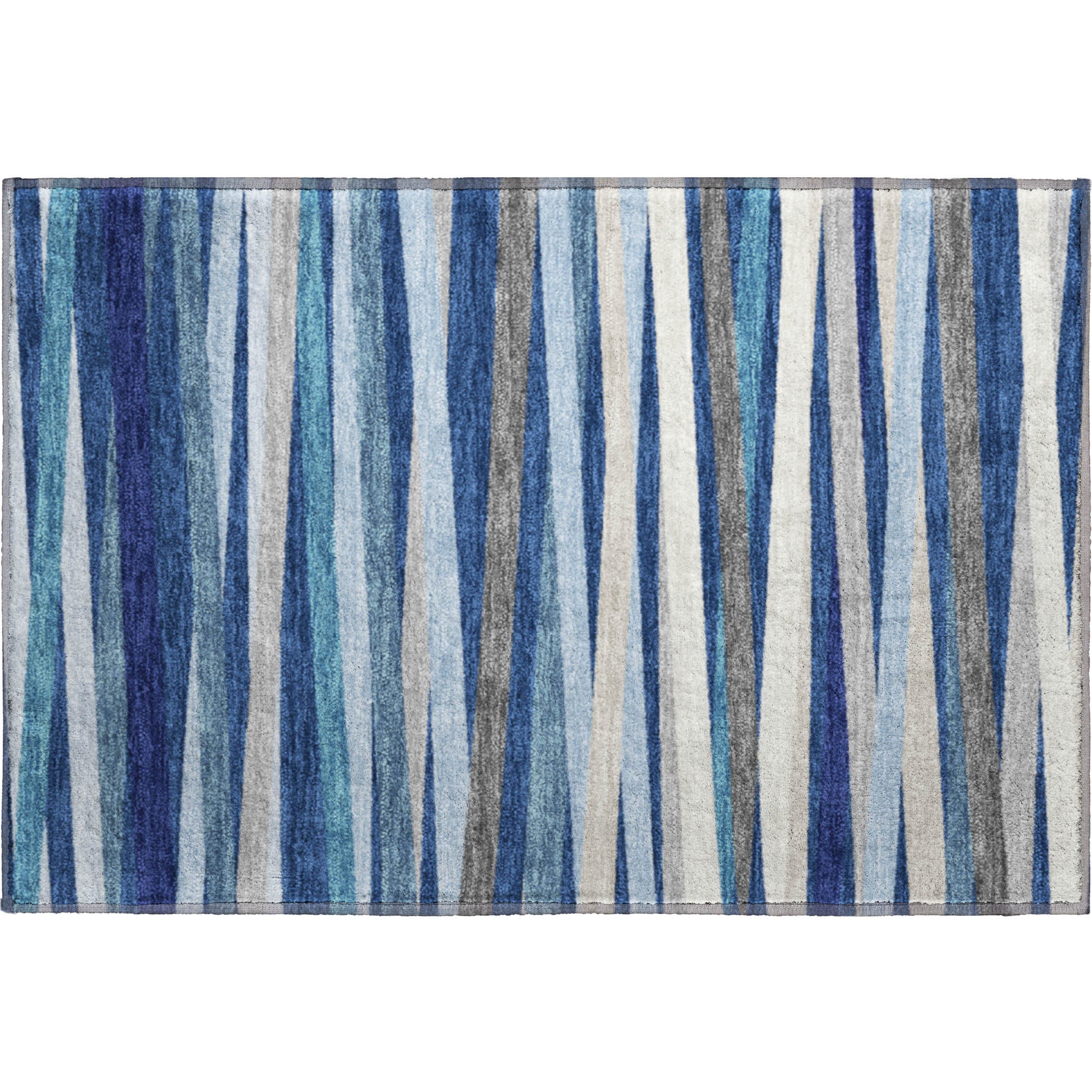 Tallinn Machine Washable Transitional Navy Blue Rug 1'8" x 2'6" #shape_Rectangle
