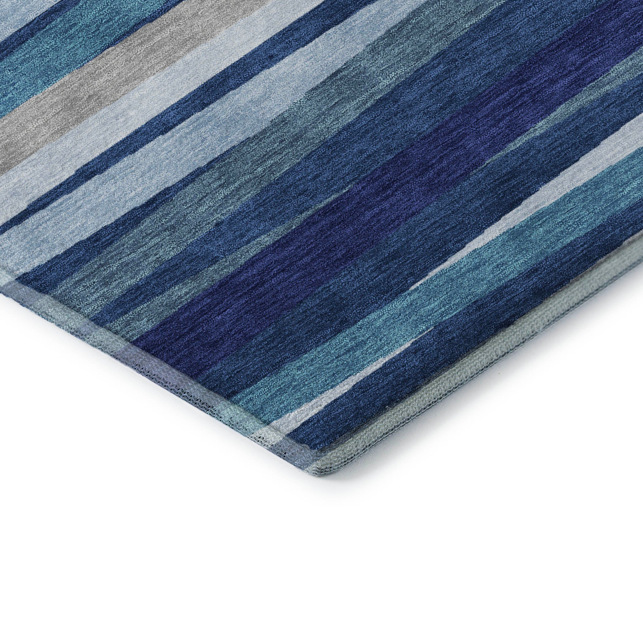 Tallinn Machine Washable Transitional Navy Blue Rug 1'8" x 2'6" #shape_Rectangle