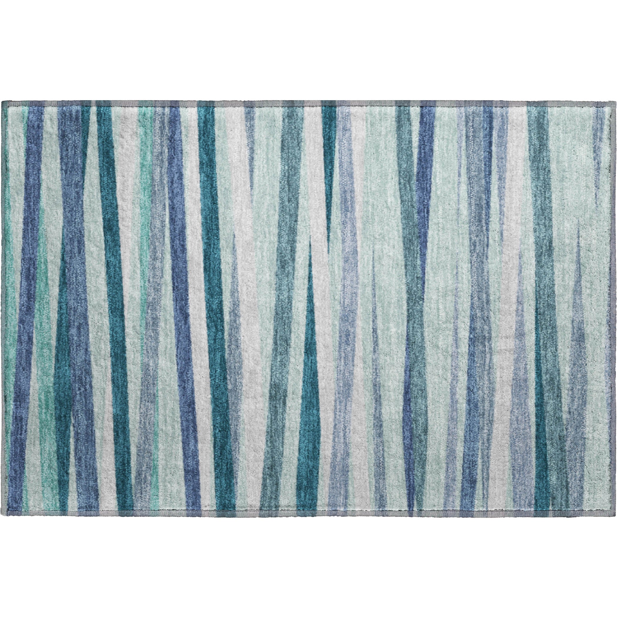Tallinn Machine Washable Transitional Teal Rug 1'8" x 2'6" #shape_Rectangle