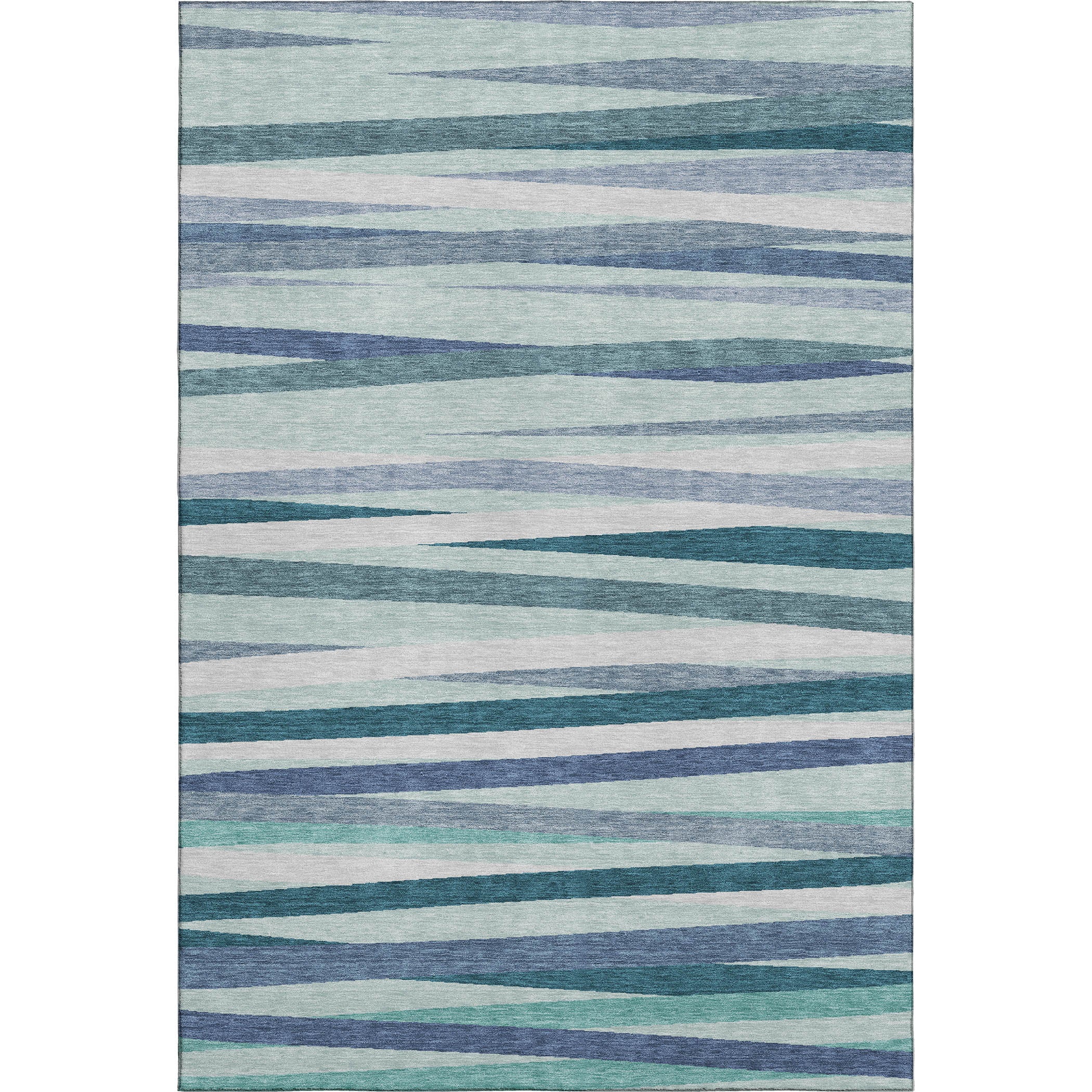 Tallinn Machine Washable Transitional Teal Rug 2'6" x 3'10" #shape_Rectangle