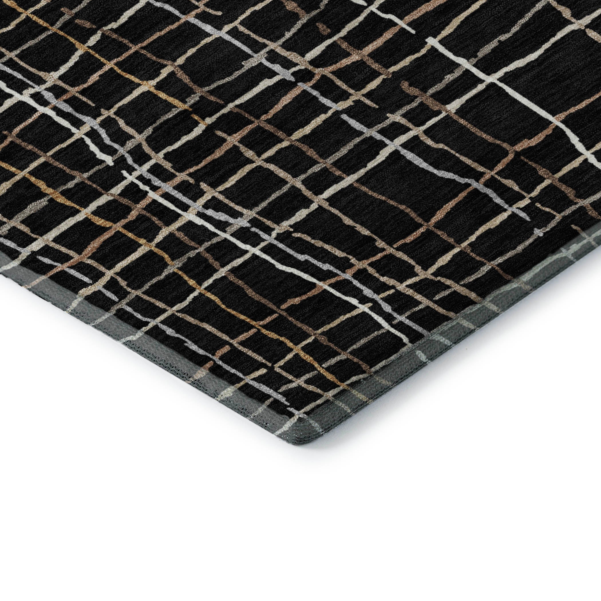 Baku Machine Washable Transitional Black Rug 1'8" x 2'6" #shape_Rectangle