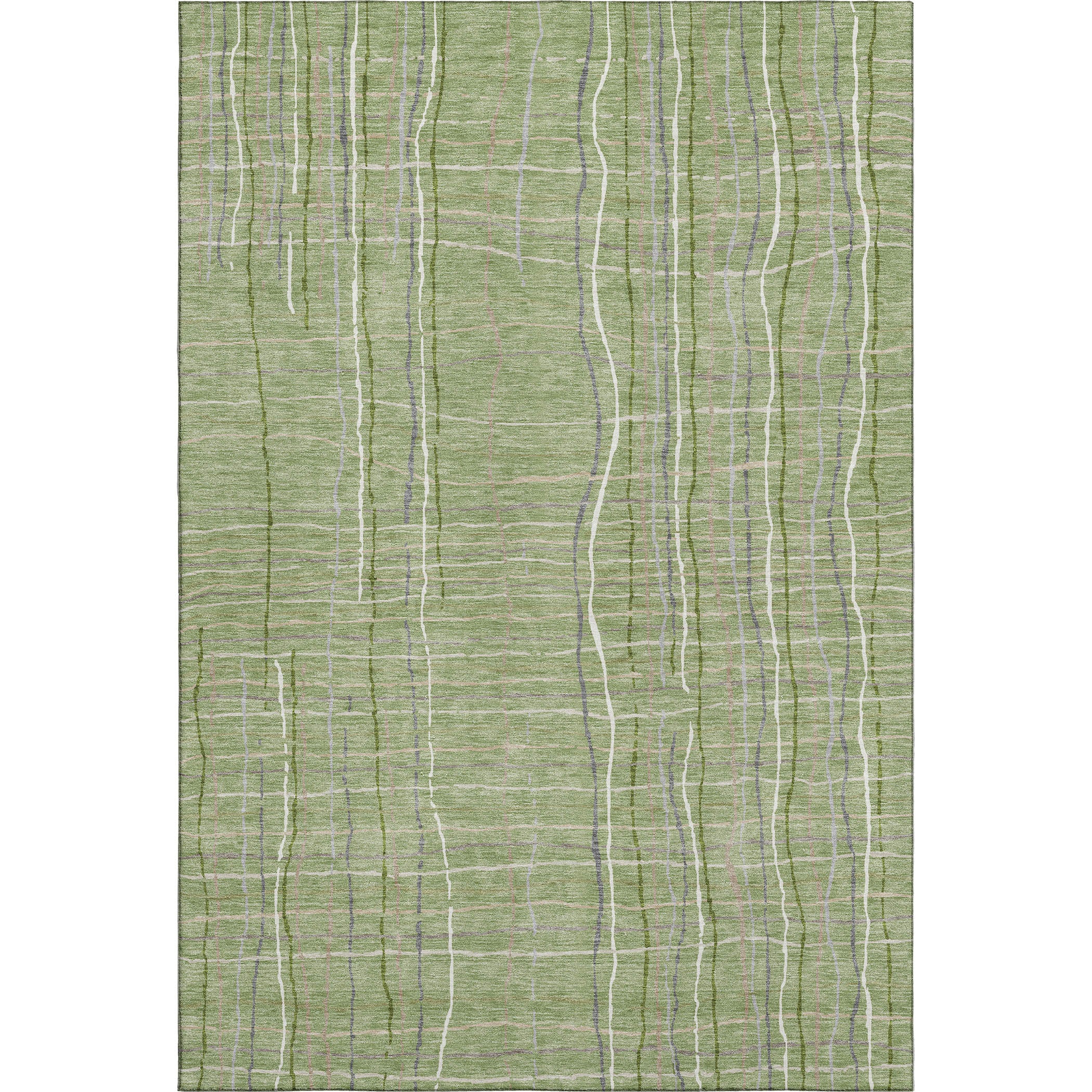 Baku Machine Washable Transitional Green Rug 2'6" x 3'10" #shape_Rectangle