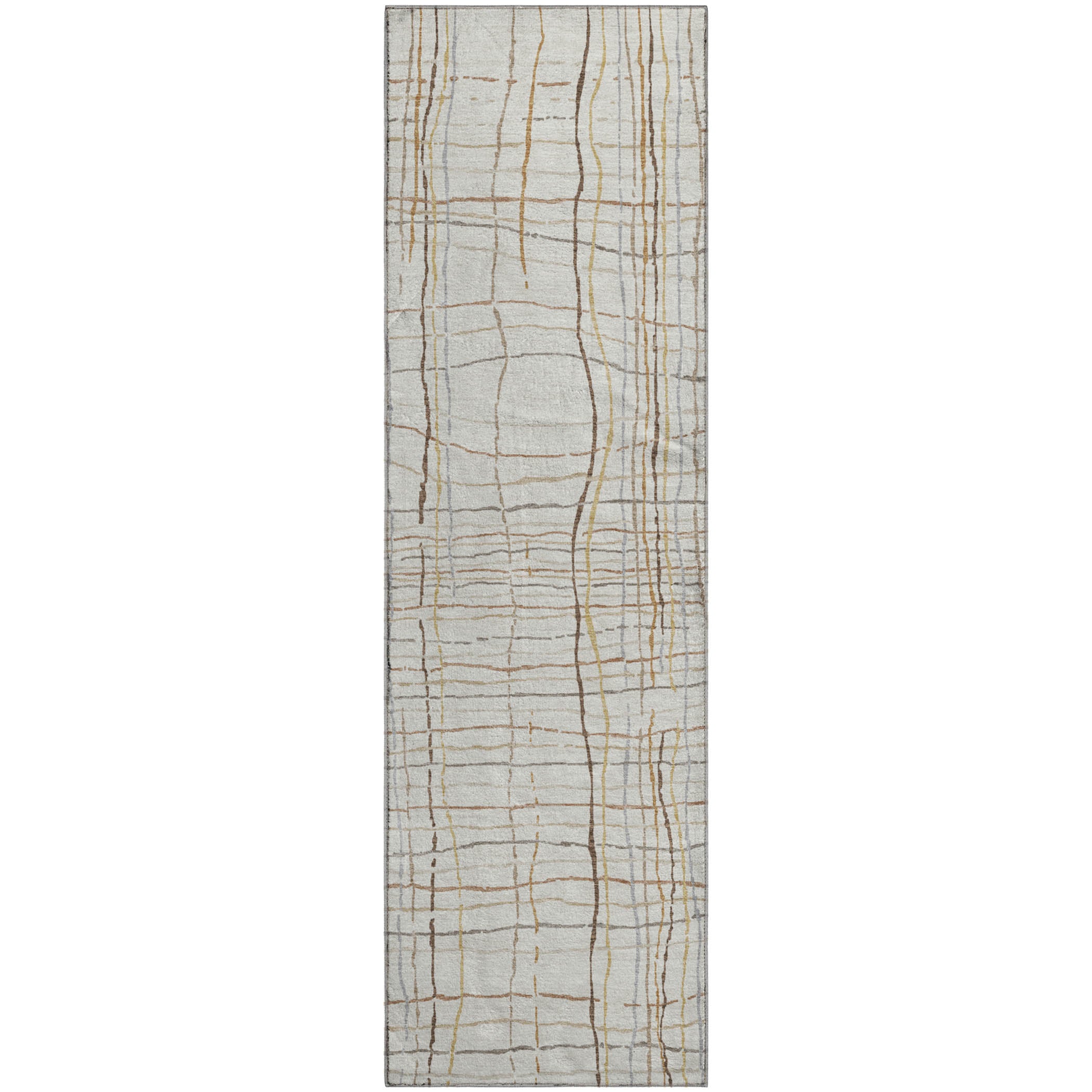 Baku Machine Washable Transitional Ivory Rug 2'3" x 7'6" #shape_Runner
