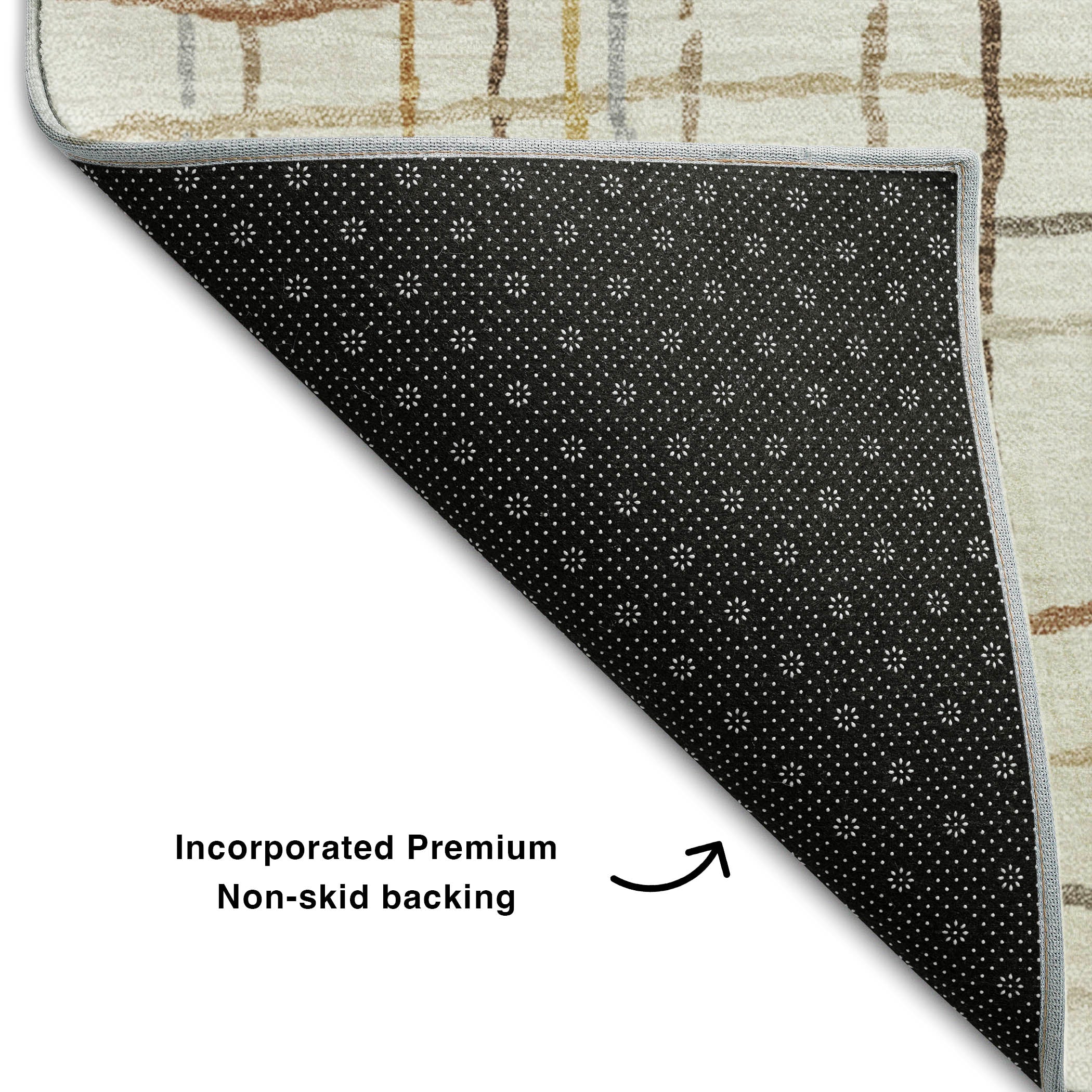 Baku Machine Washable Transitional Ivory Rug 1'8" x 2'6" #shape_Rectangle
