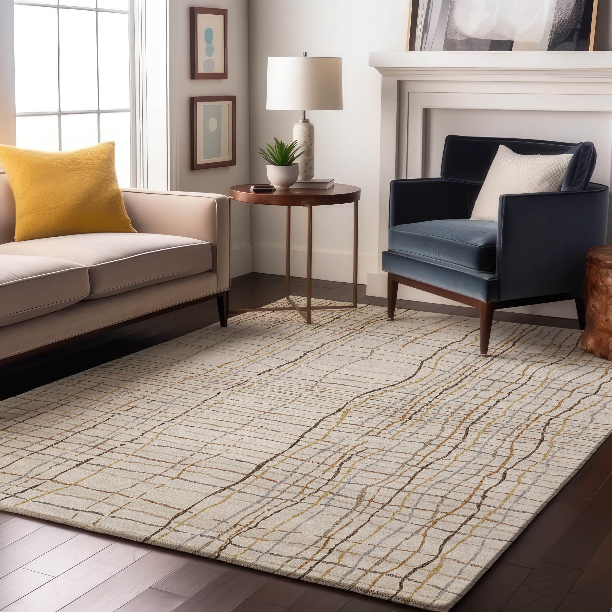 Baku Machine Washable Transitional Ivory Rug 2'6" x 3'10" #shape_Rectangle