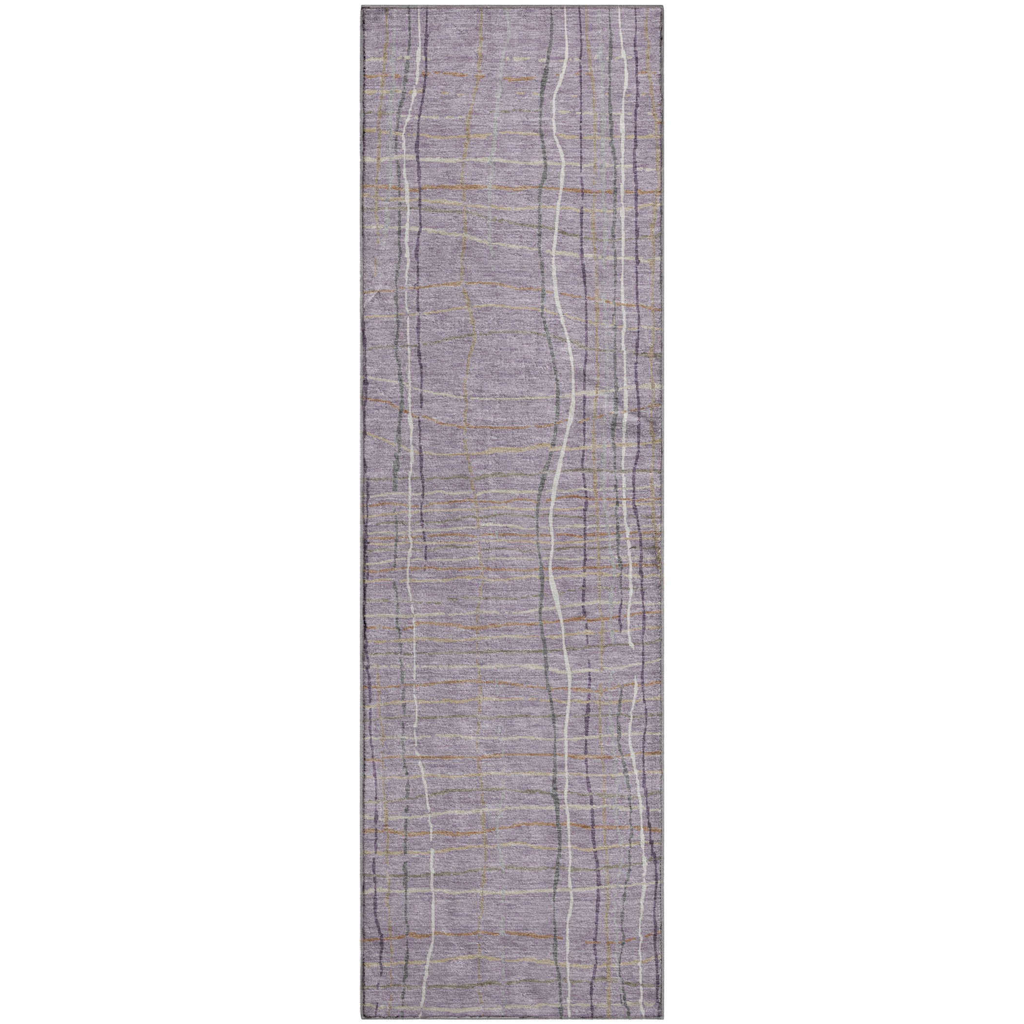 Baku Machine Washable Transitional Lavender Purple Rug 2'3" x 7'6" #shape_Runner