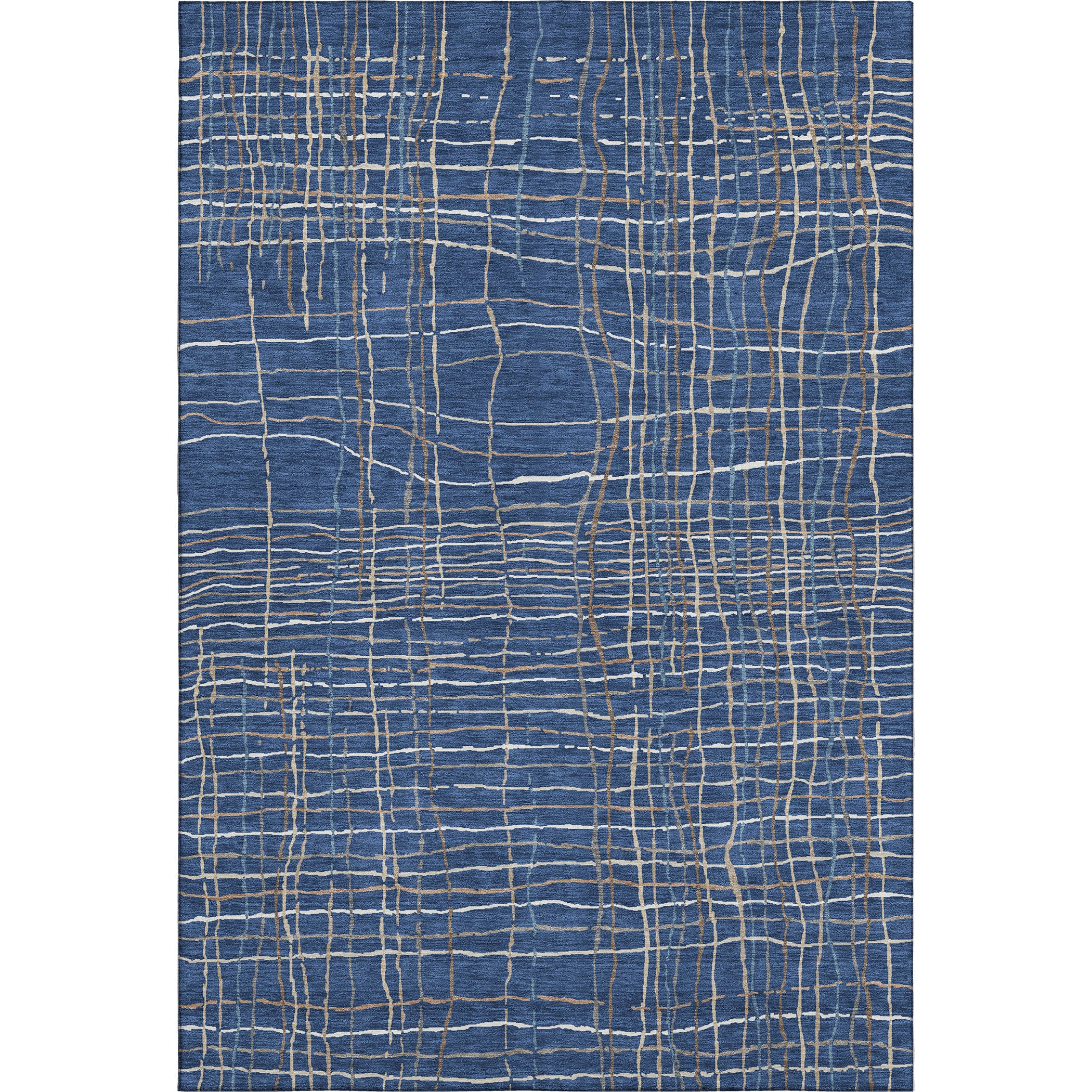 Baku Machine Washable Transitional Navy Blue Rug 2'6" x 3'10" #shape_Rectangle