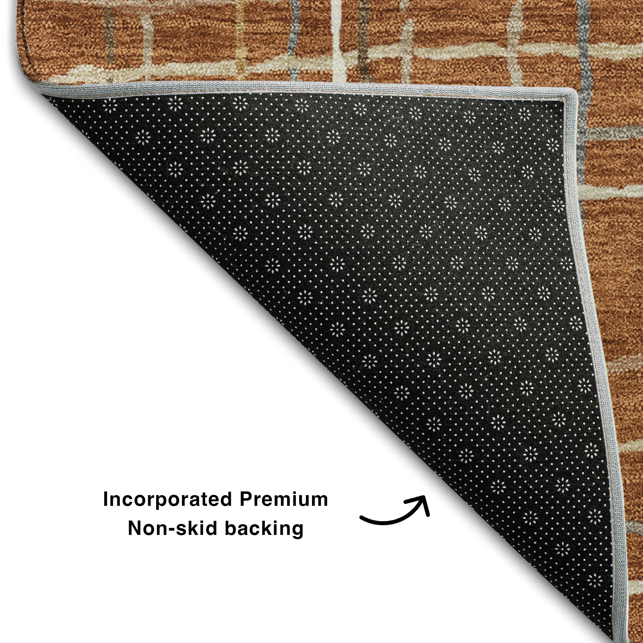 Baku Machine Washable Transitional Paprika Orange Rug 1'8" x 2'6" #shape_Rectangle