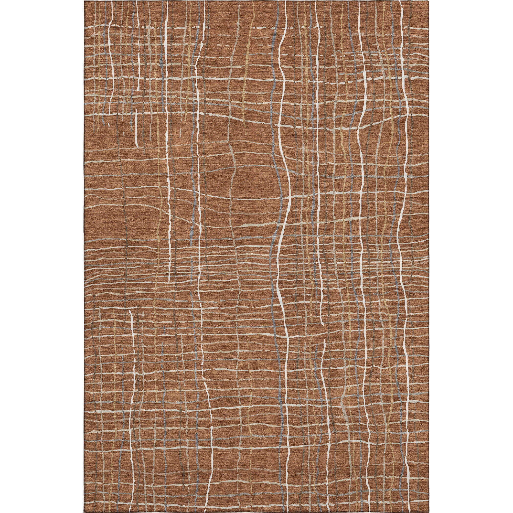 Baku Machine Washable Transitional Paprika Orange Rug 2'6" x 3'10" #shape_Rectangle
