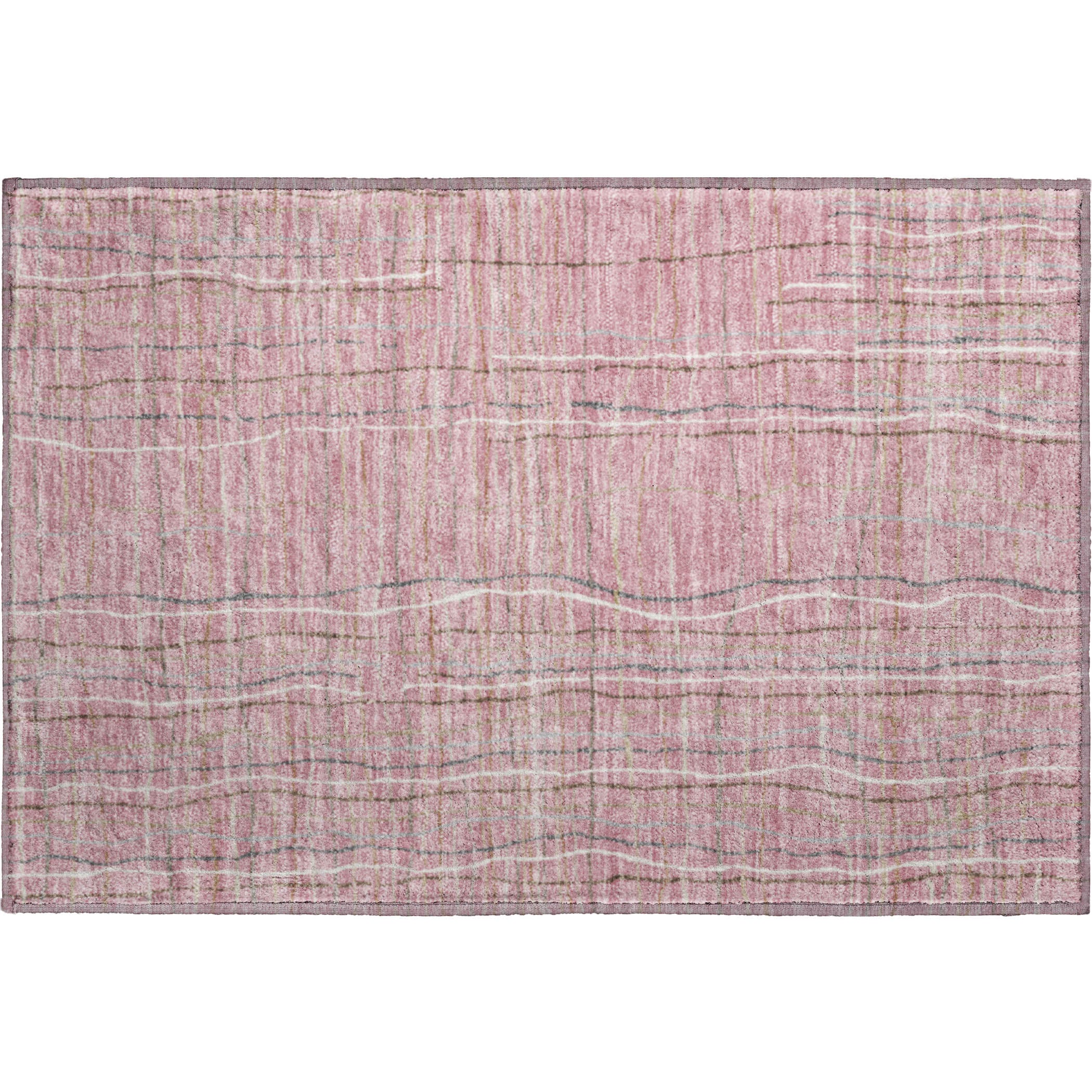 Baku Machine Washable Transitional Pink Rug 1'8" x 2'6" #shape_Rectangle