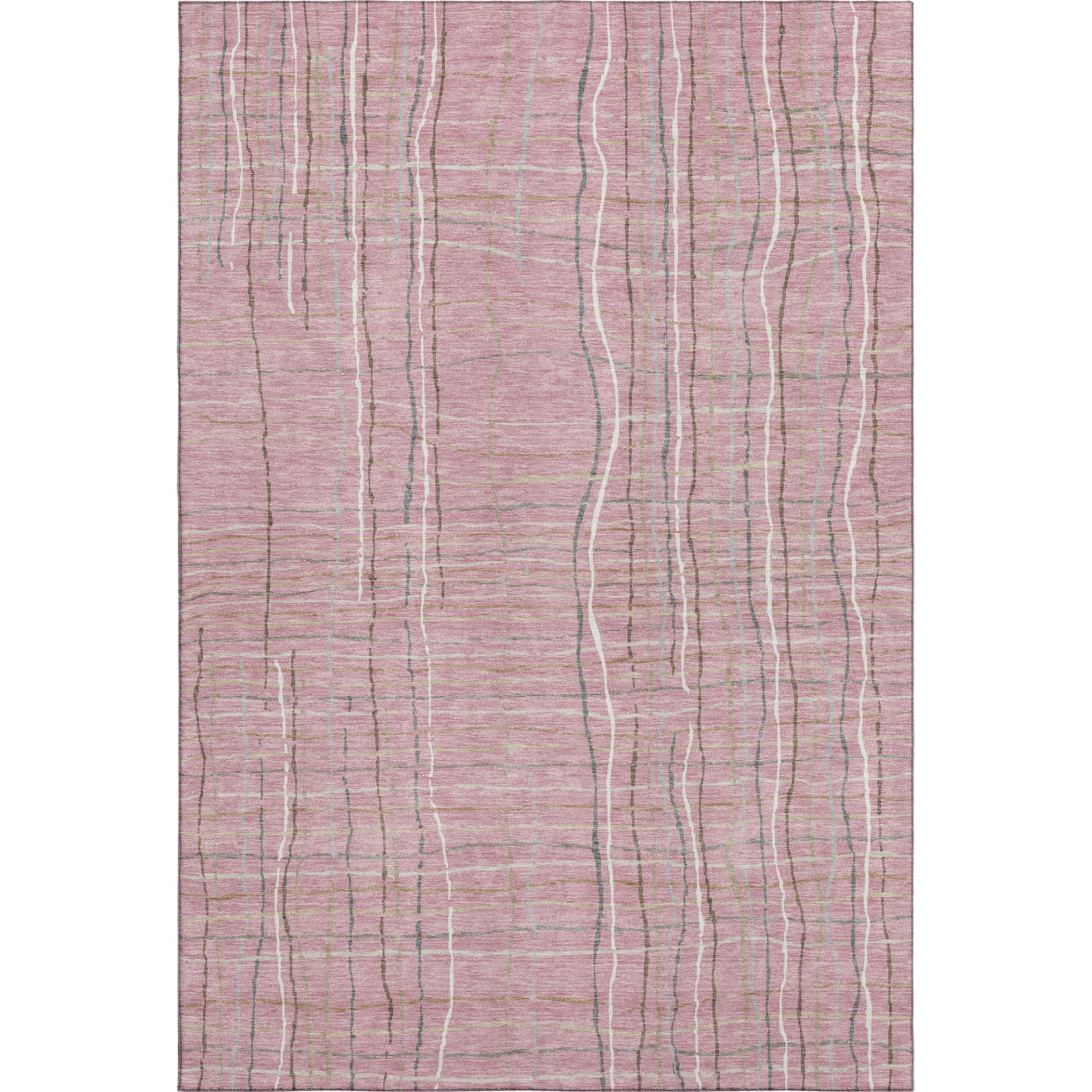 Baku Machine Washable Transitional Pink Rug 2'6" x 3'10" #shape_Rectangle