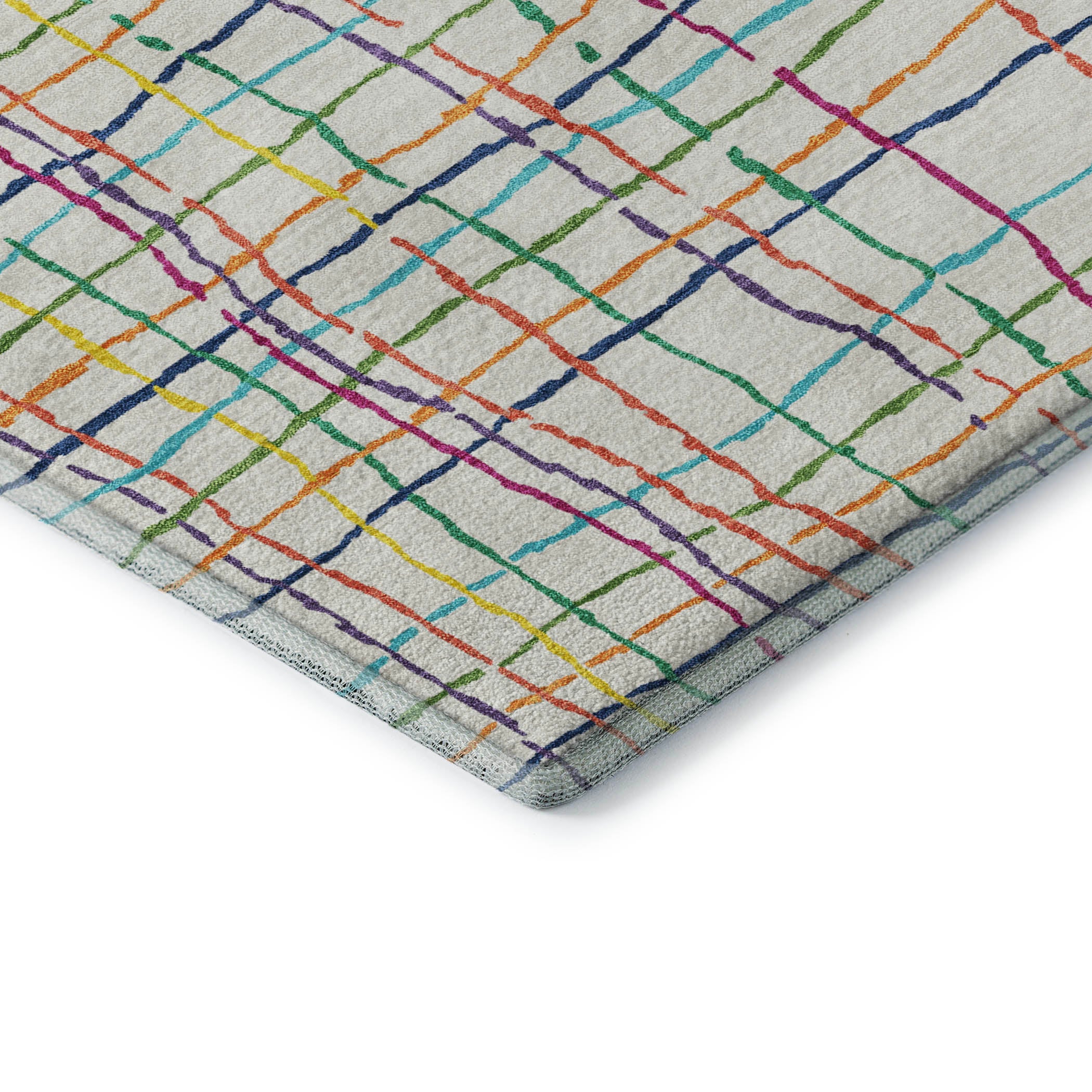 Baku Machine Washable Transitional White Ivory Rug 1'8" x 2'6" #shape_Rectangle