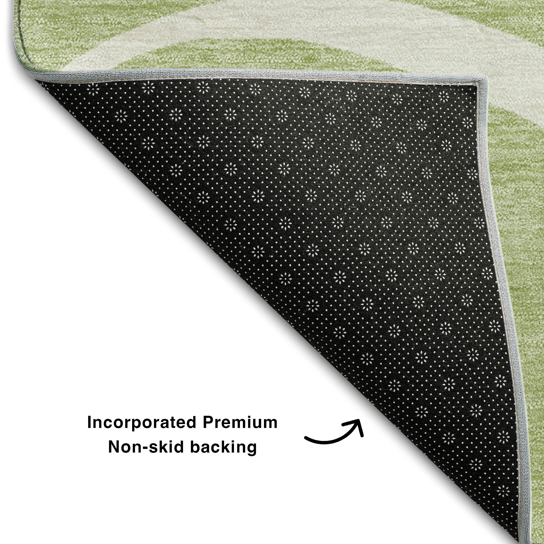 Dubrovnik Machine Washable Transitional Aloe Green Rug 1'8" x 2'6" #shape_Rectangle