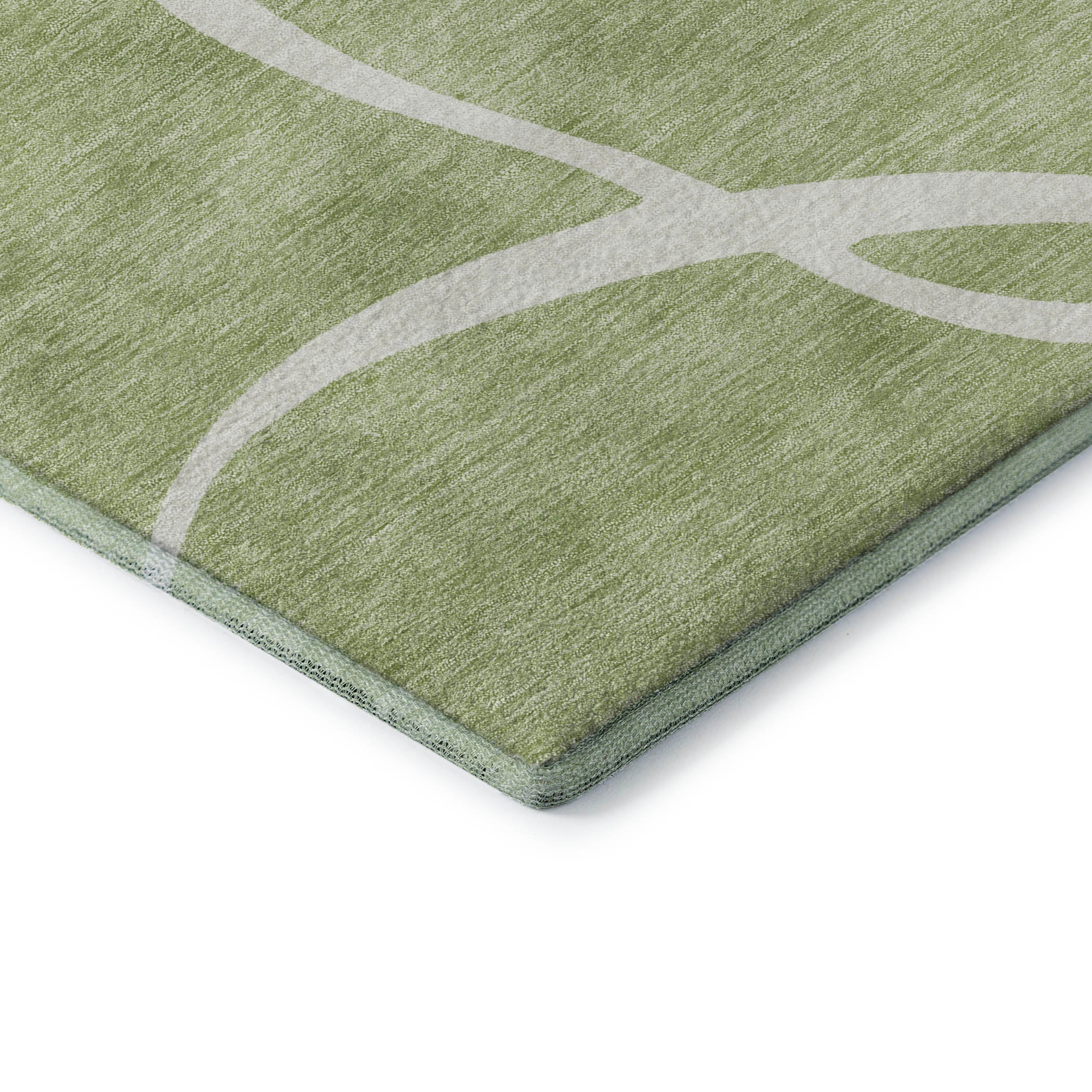 Dubrovnik Machine Washable Transitional Aloe Green Rug 1'8" x 2'6" #shape_Rectangle