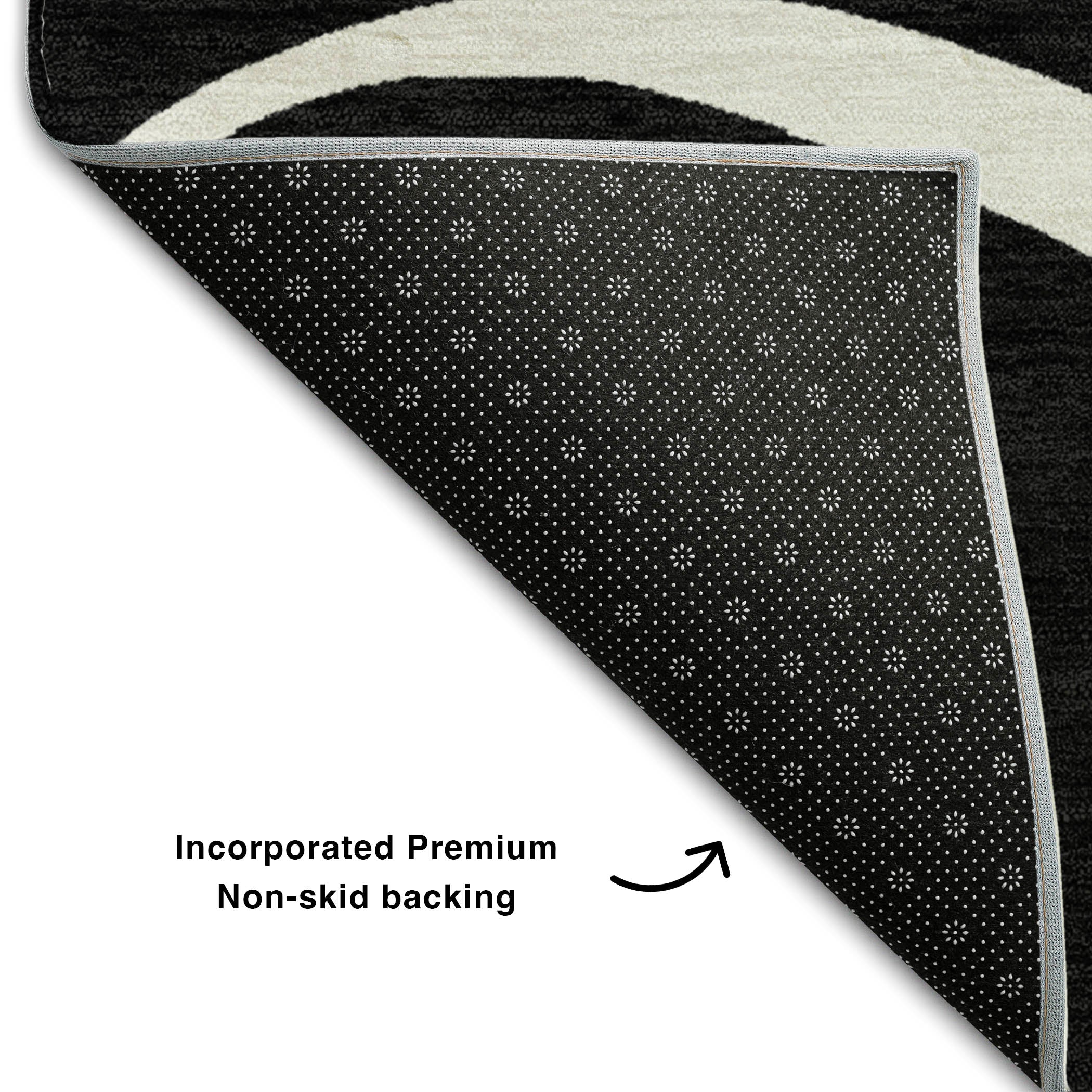 Dubrovnik Machine Washable Transitional Black Rug 1'8" x 2'6" #shape_Rectangle