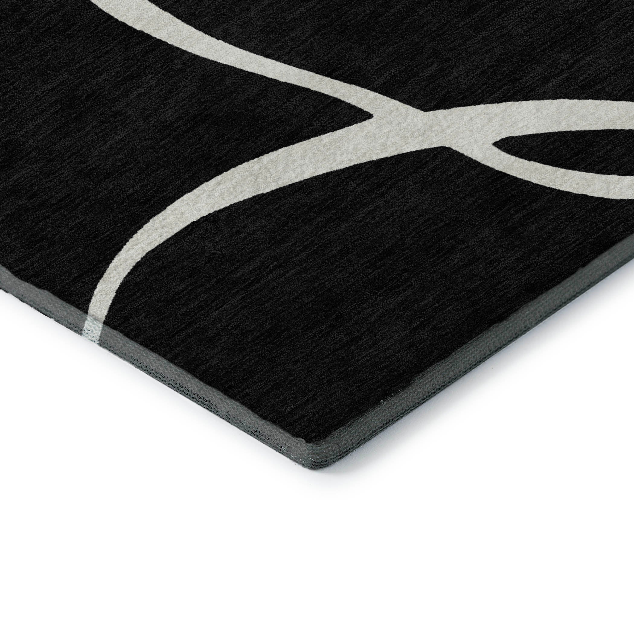 Dubrovnik Machine Washable Transitional Black Rug 1'8" x 2'6" #shape_Rectangle