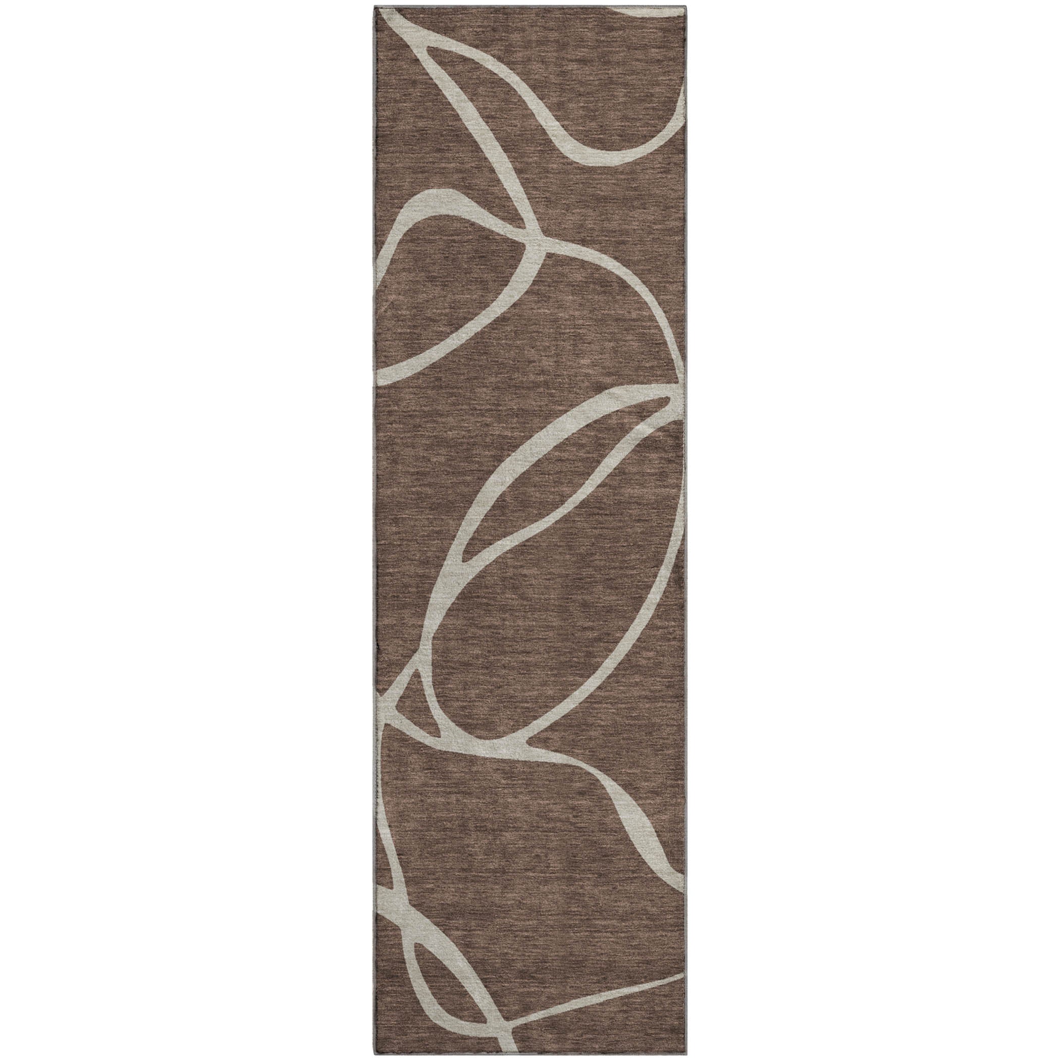 Dubrovnik Machine Washable Transitional Brown Rug 2'3" x 7'6" #shape_Runner
